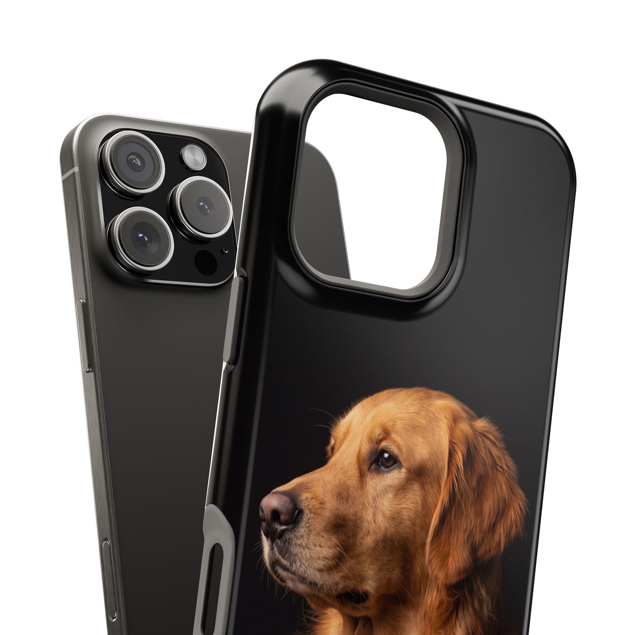 Golden Retriever Portrait Phone Case — Impact-Resistant Wireless Charging Cover