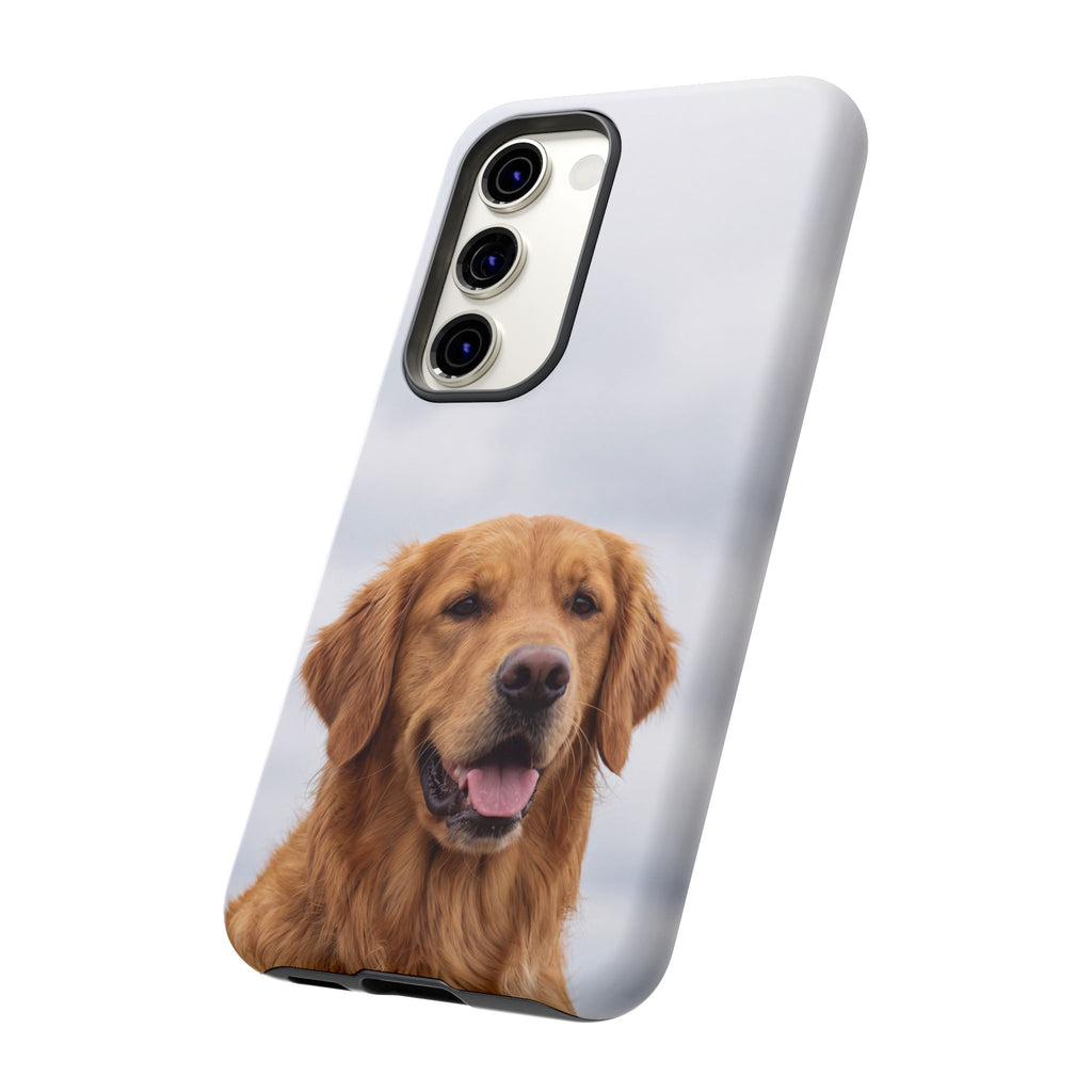Golden Retriever Portrait Phone Case | Happy Dog Photo on Soft Sky Background | Samsung & iPhone