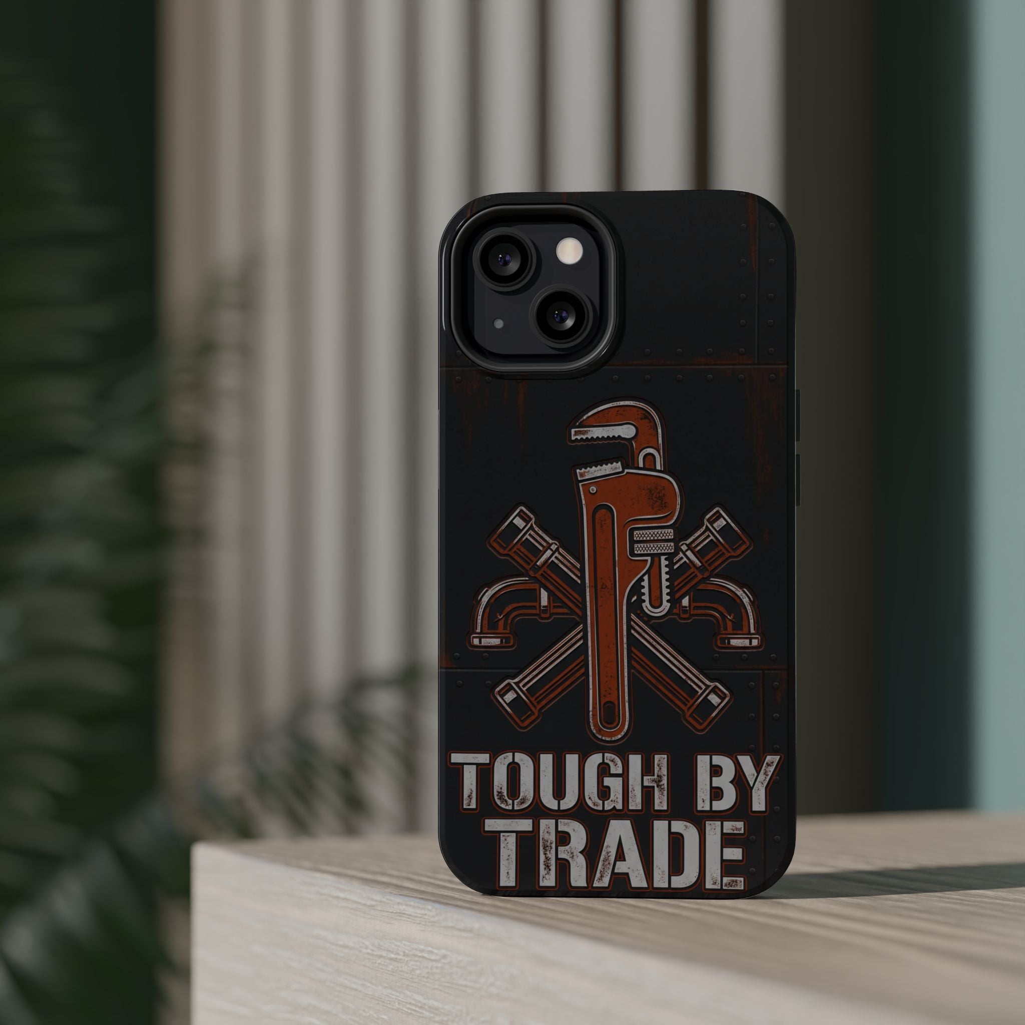 Tough By Trade Phone Case — Crossed Wrenches Wireless Charging Cover