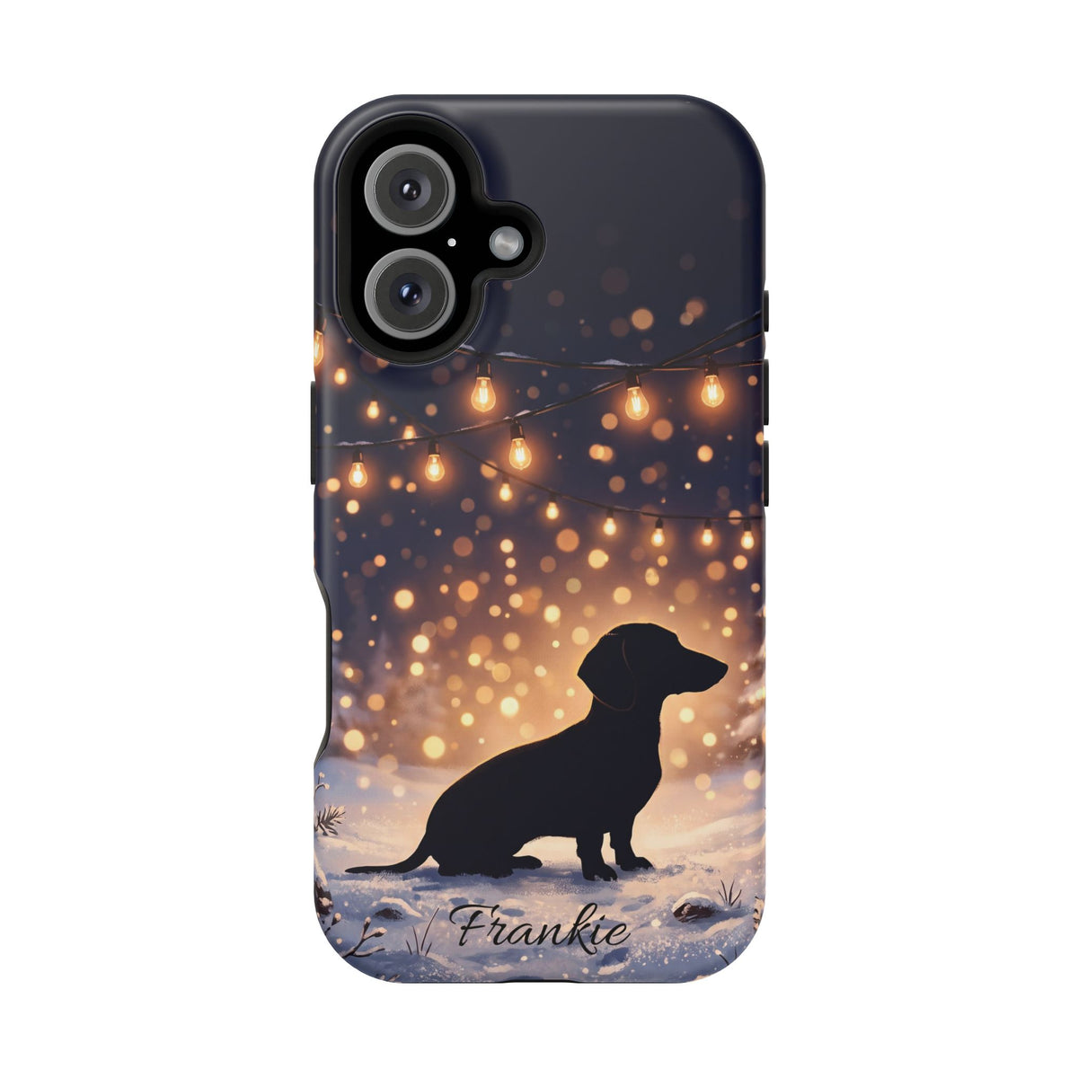Personalized Dachshund Golden Sparks Phone Case — Wireless Charging Cover