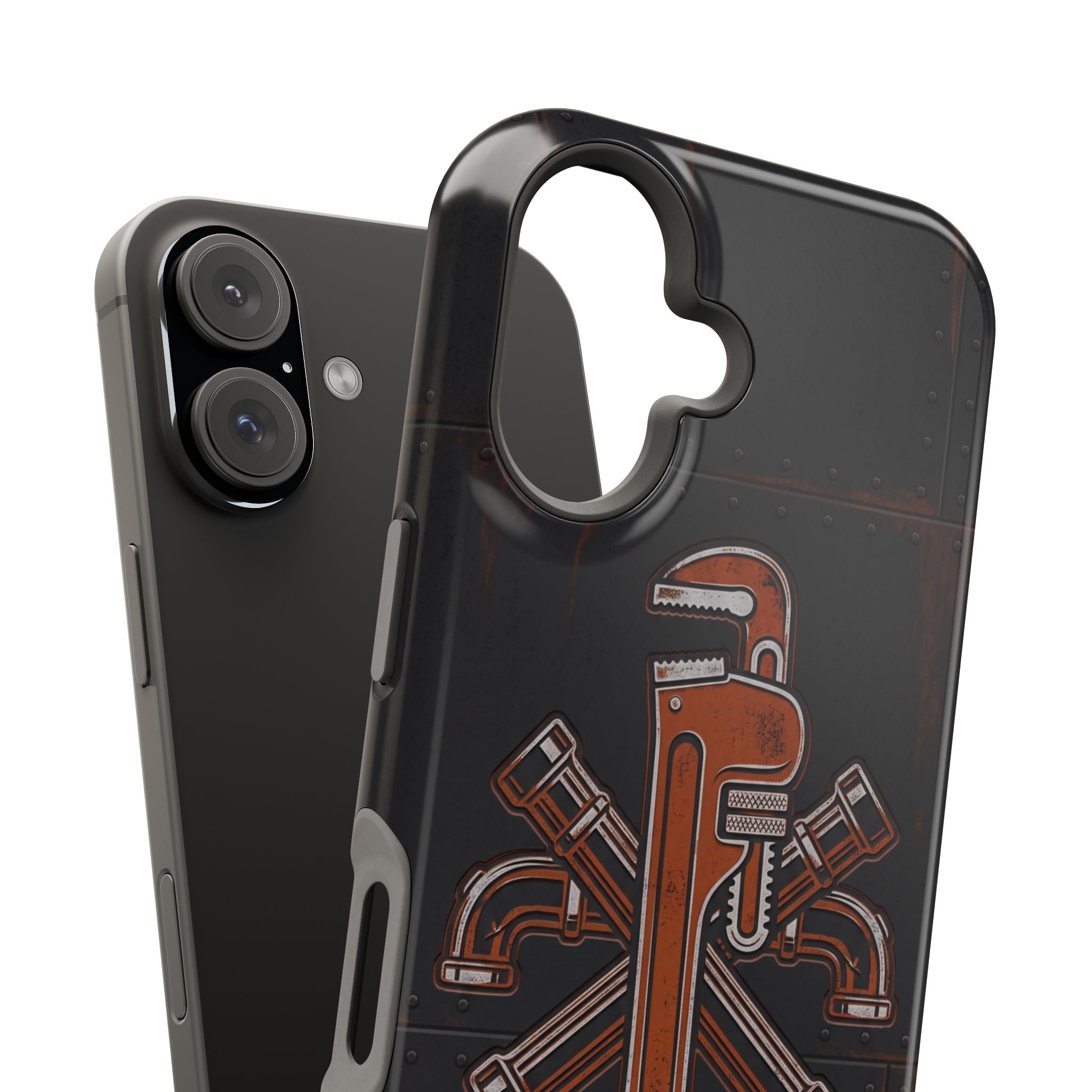 Tough By Trade Phone Case — Crossed Wrenches Wireless Charging Cover