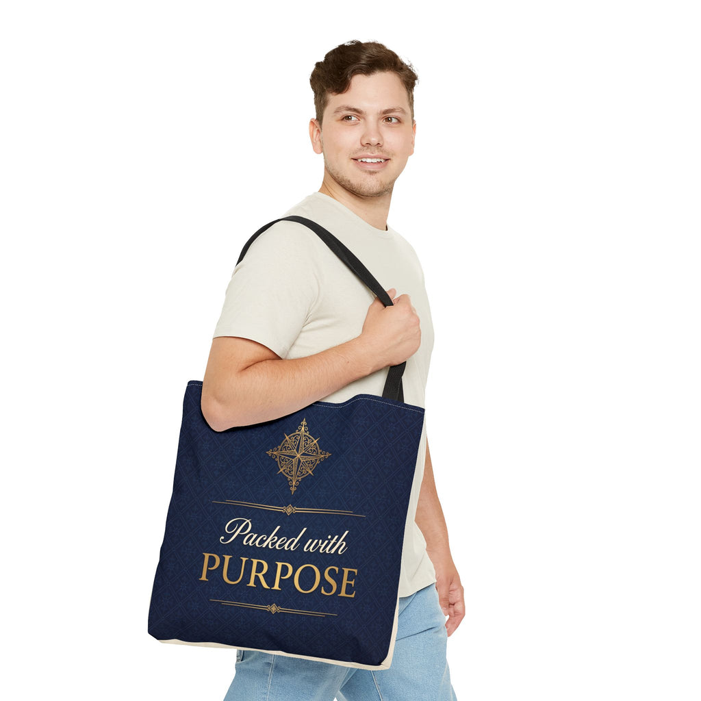 Packed with Purpose Tote | Inspirational Nurse Gift Tote Bag | Healthcare Worker Appreciation Gift | Premium Polyester Carry-All