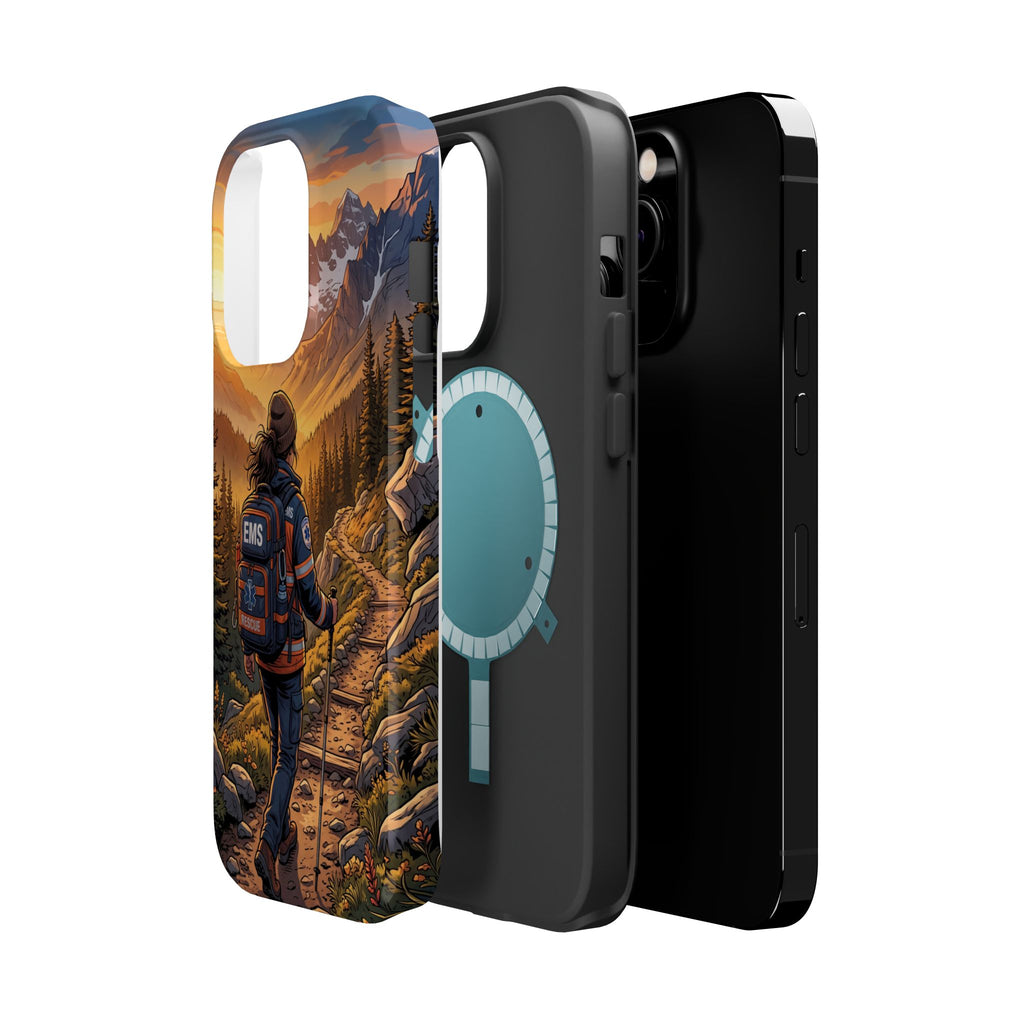 Paramedic/EMT Mountain Phone Case — Magnetic Wireless Charging Cover