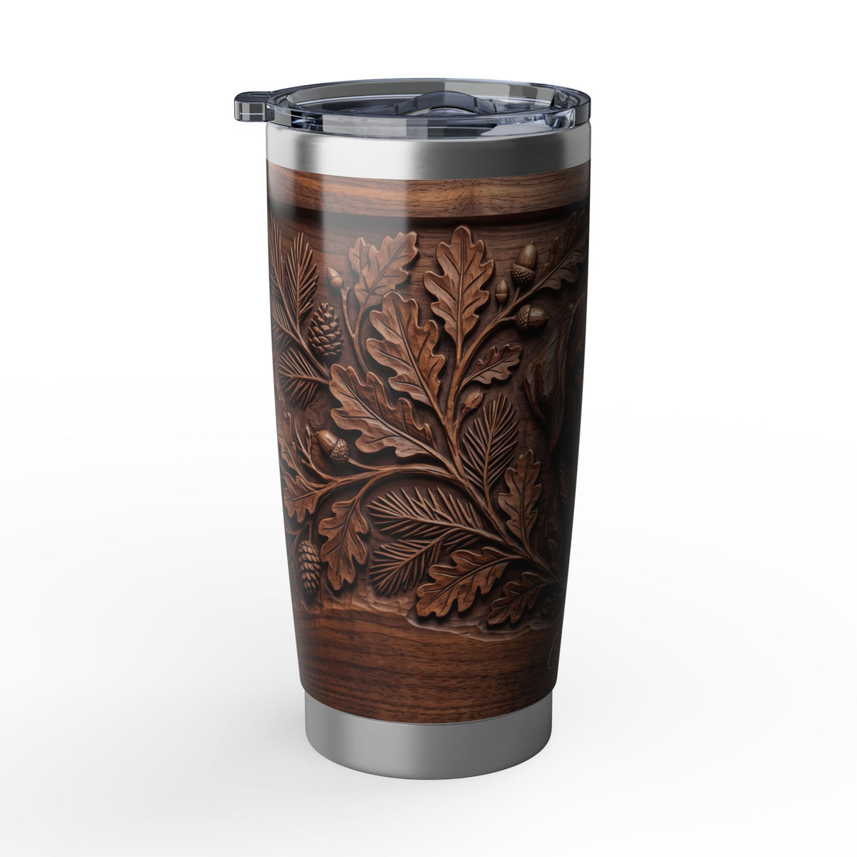 Labrador Personalized Tumbler | Carved Wood Art — 20 oz Stainless Travel Mug
