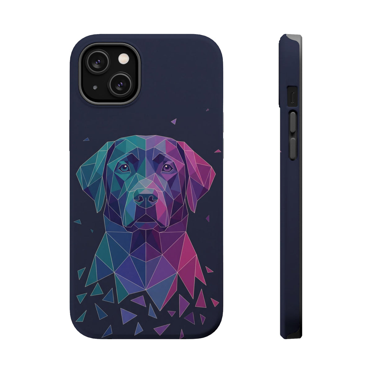 Geometric Labrador Phone Case — Tough Magnetic Case with Wireless Charging