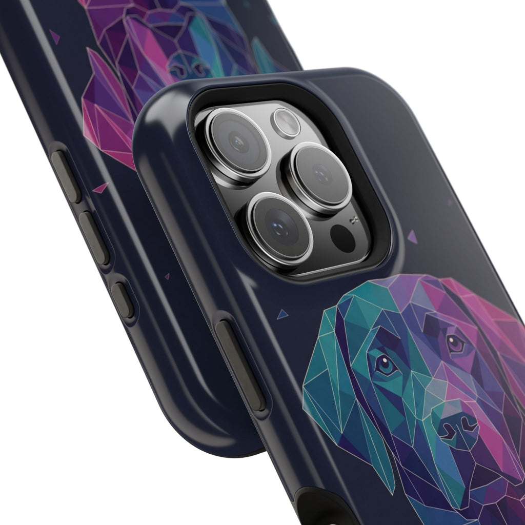 Geometric Labrador Phone Case — Tough Magnetic Case with Wireless Charging