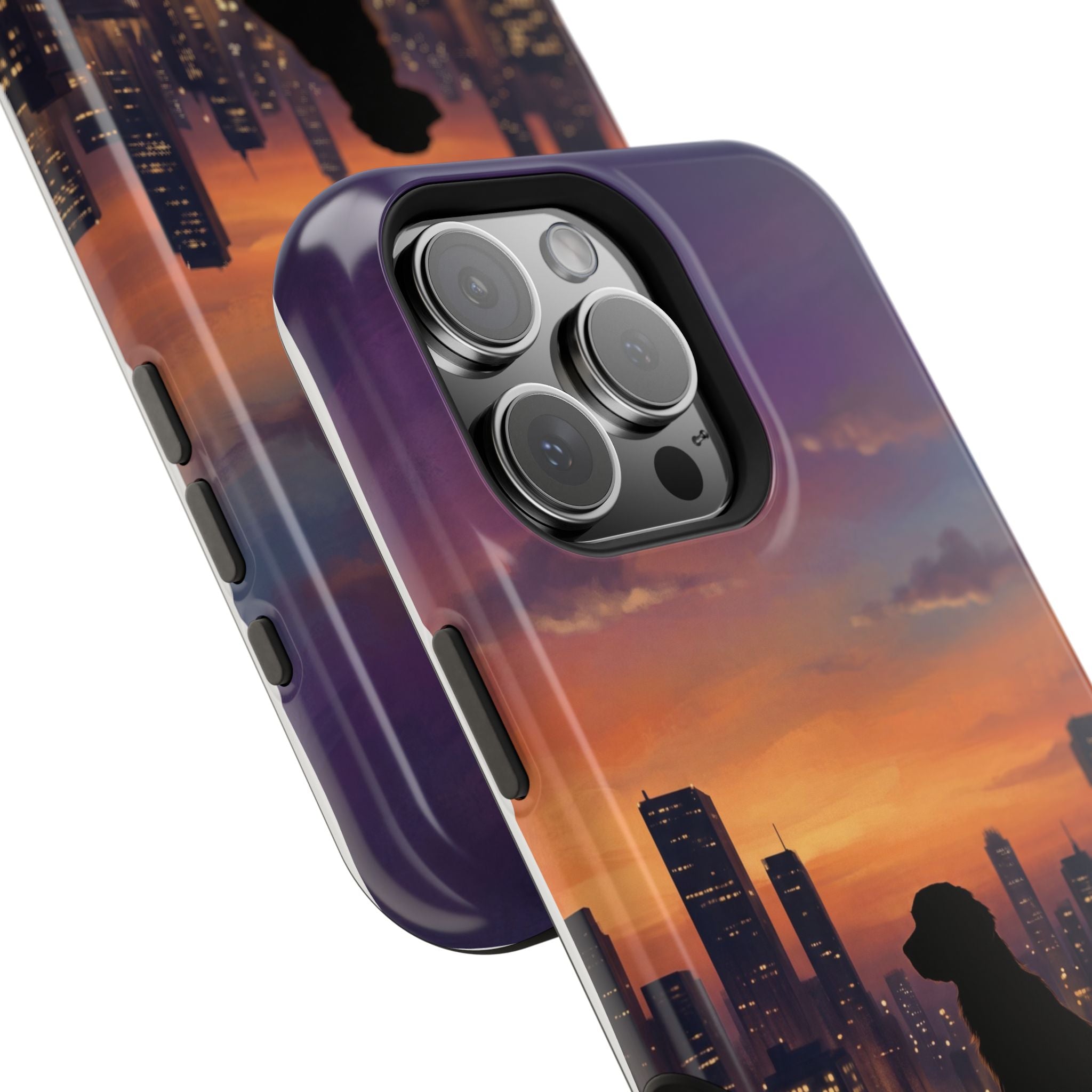 Personalized Golden Retriever City Skyline Phone Case — Wireless Charging Cover