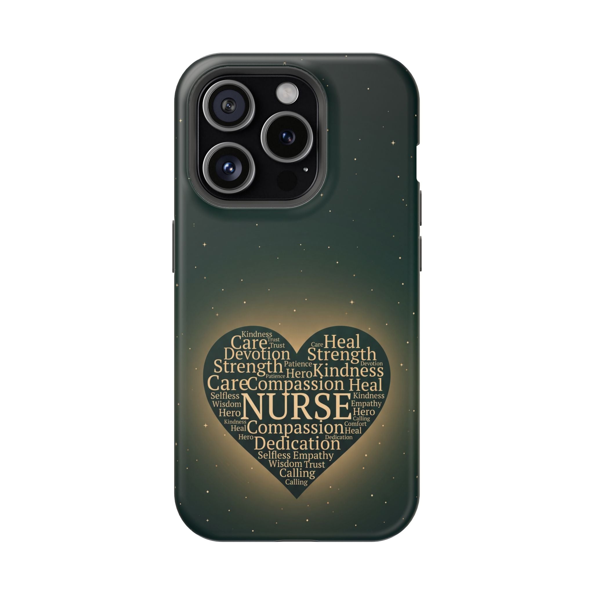 Nurse Heart Word and Art Phone Case — Impact-Resistant Wireless Charging Cover