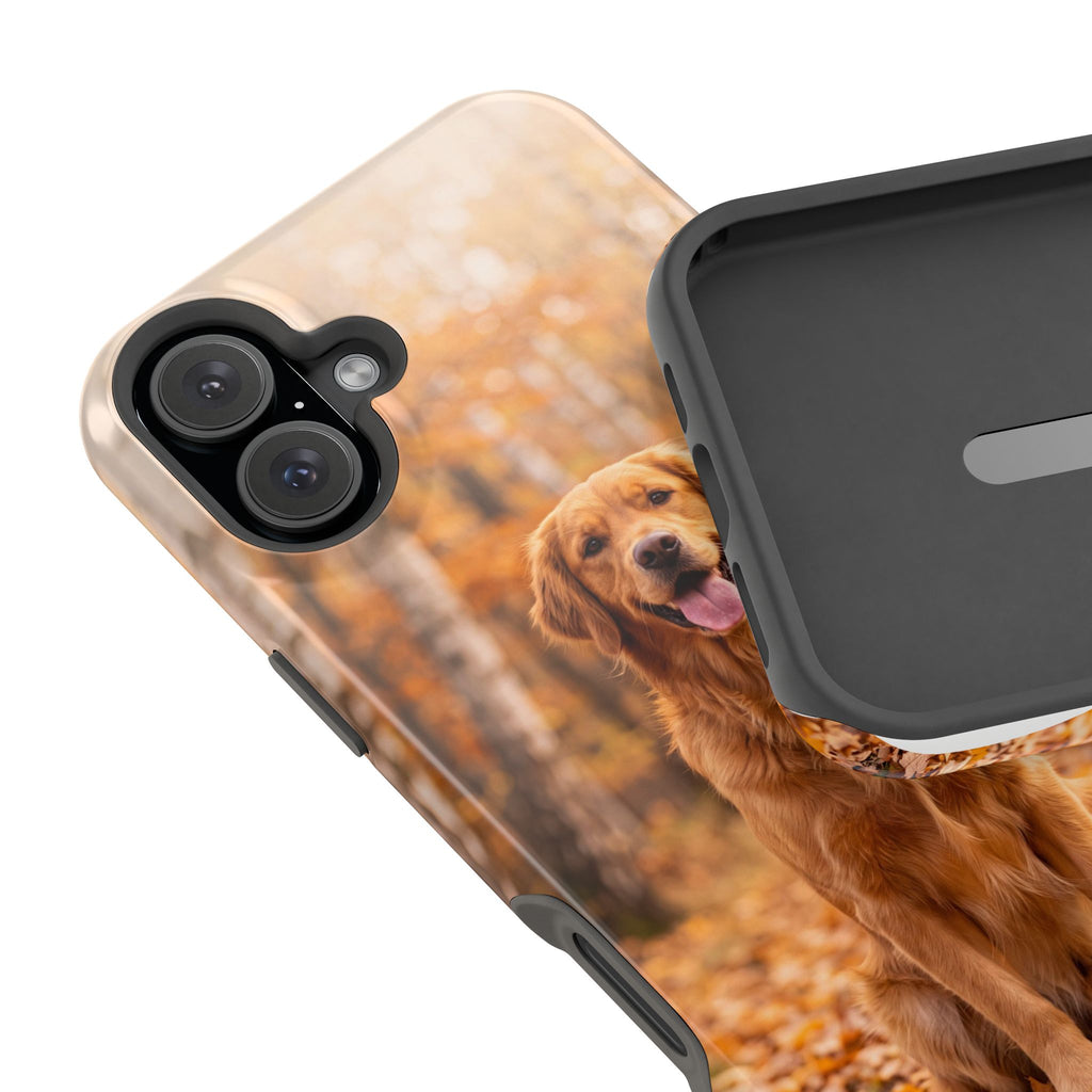 Autumn Golden Retriever Phone Case — Impact-Resistant Wireless Charging Cover