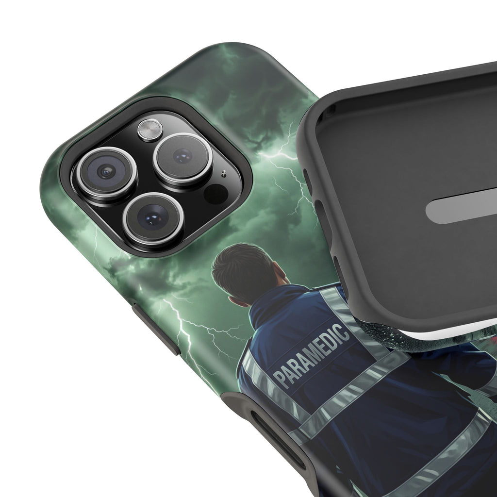 Paramedic Green Storm Phone Case — Magnetic Wireless Charging Cover