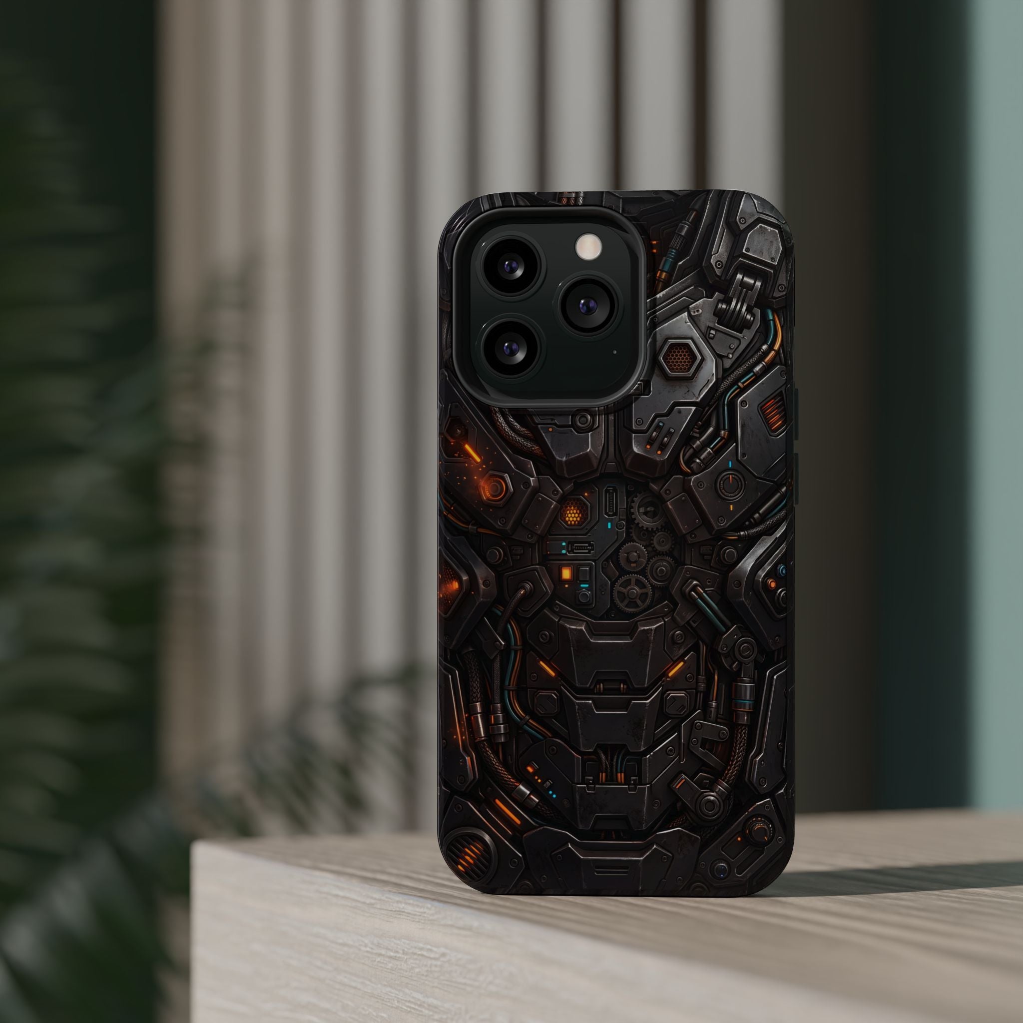 Mech Armor Phone Case — Industrial Circuit Wireless Charging Cover
