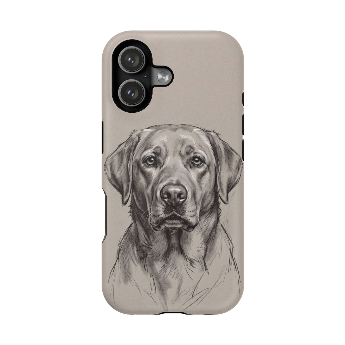 Charcoal Sketch Labrador Phone Case — Tough Magnetic Case with Wireless Charging