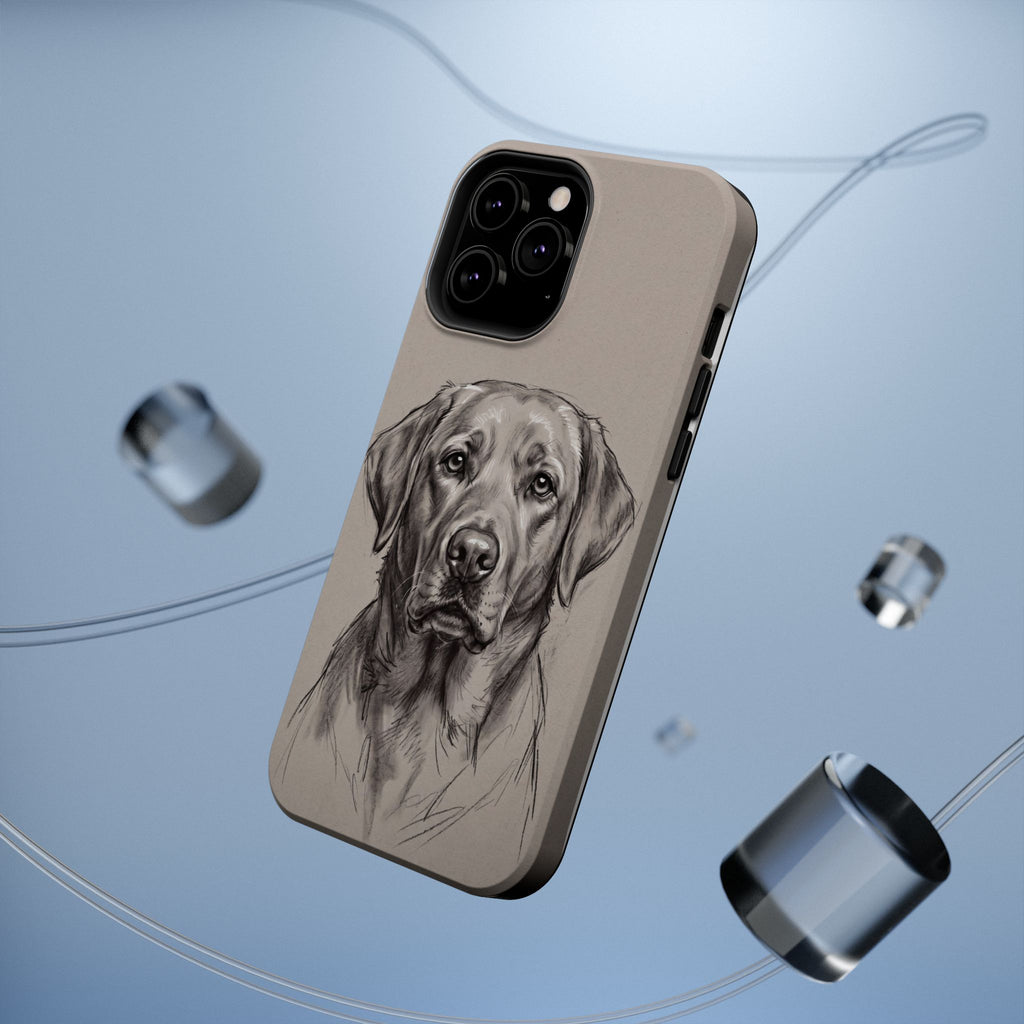 Charcoal Sketch Labrador Phone Case — Tough Magnetic Case with Wireless Charging