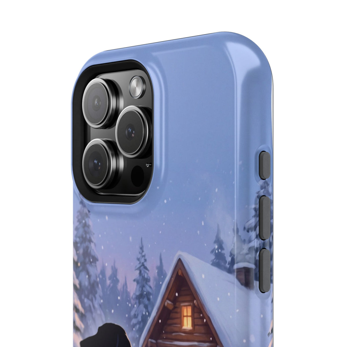 Personalized Dachshund Winter Cabin Phone Case — Wireless Charging Cover