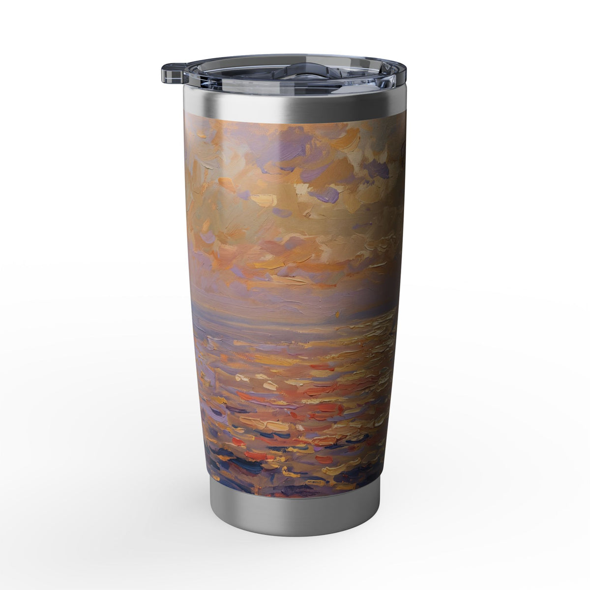 Sailing Personalized Tumbler | Impressionist Sunset Art — 20 oz Stainless Travel Mug