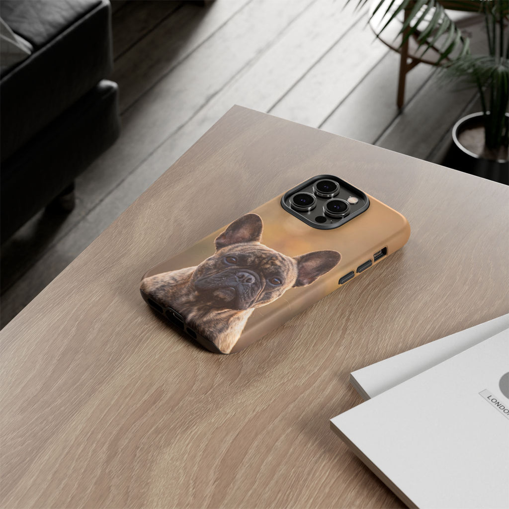 French Bulldog Portrait Phone Case | Realistic Brindle Frenchie Photo Case | iPhone & Samsung