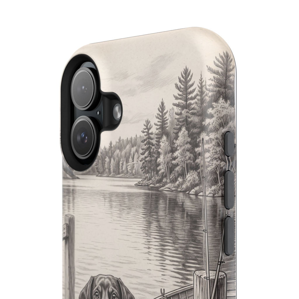 Personalized Dachshund Sunset Beach Phone Case — Wireless Charging Cover