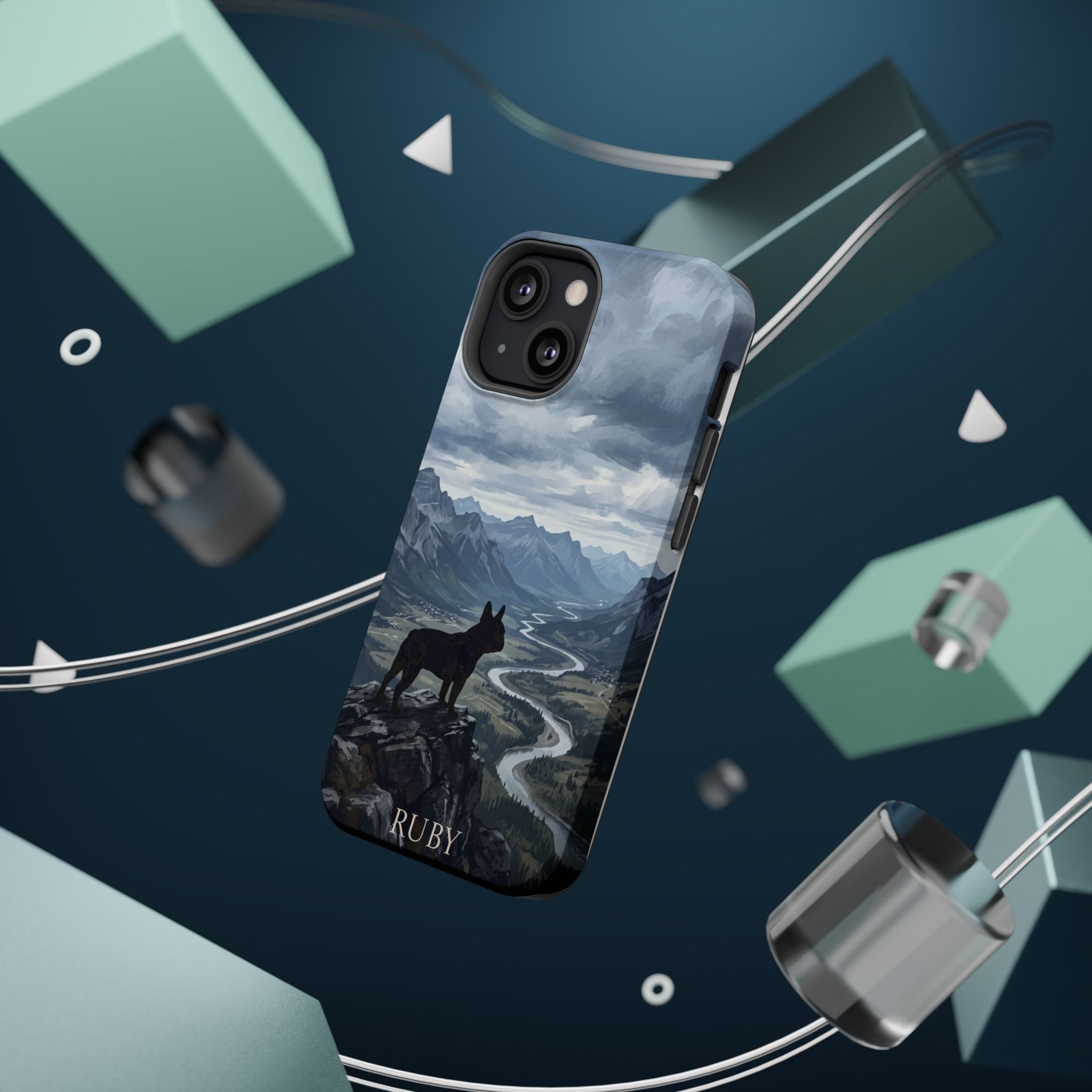 Personalized French Bulldog Mountain Valley Phone Case — Wireless Charging Cover