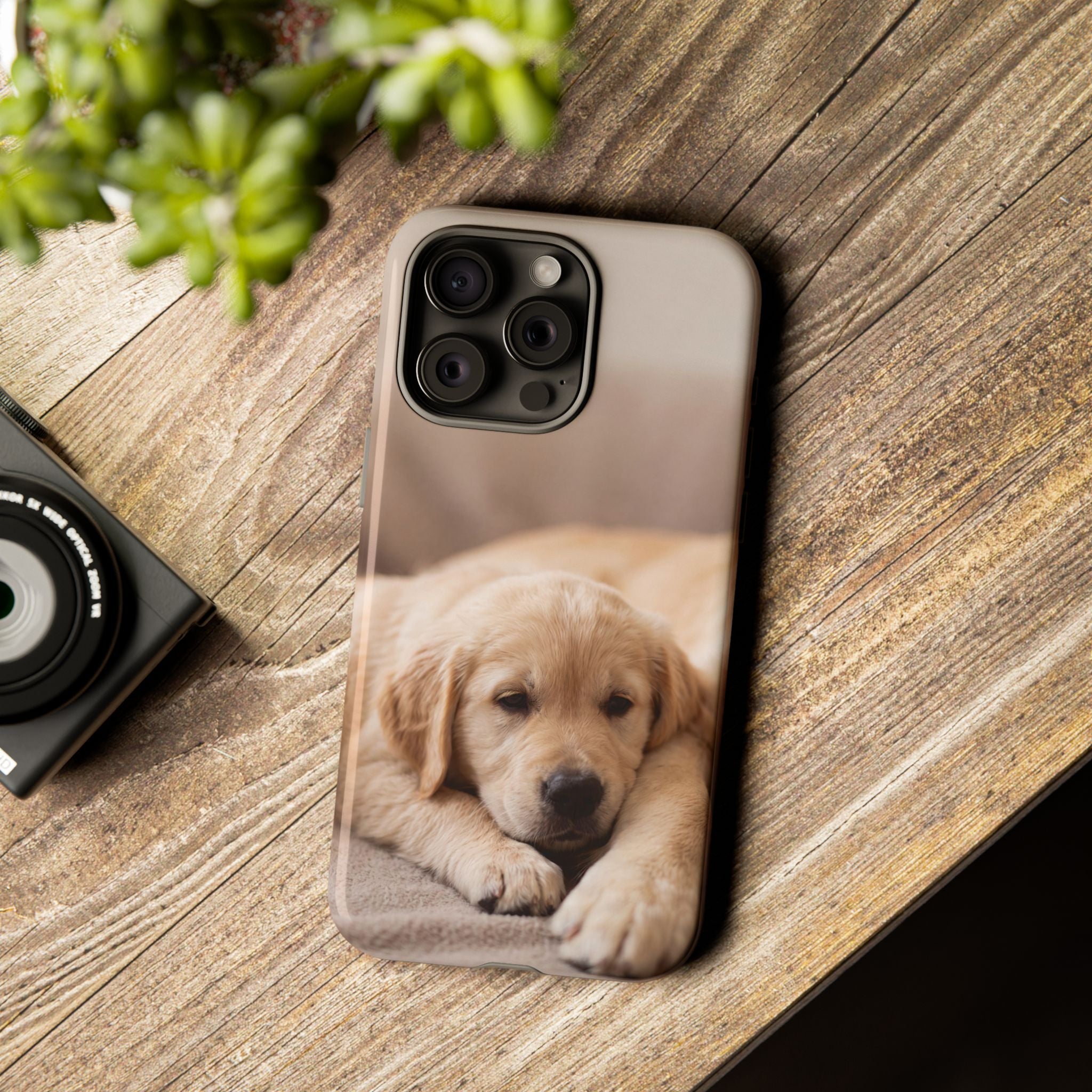 Sleepy Golden Retriever Puppy Phone Case | Cozy Cuddly Puppy Portrait | Samsung & iPhone