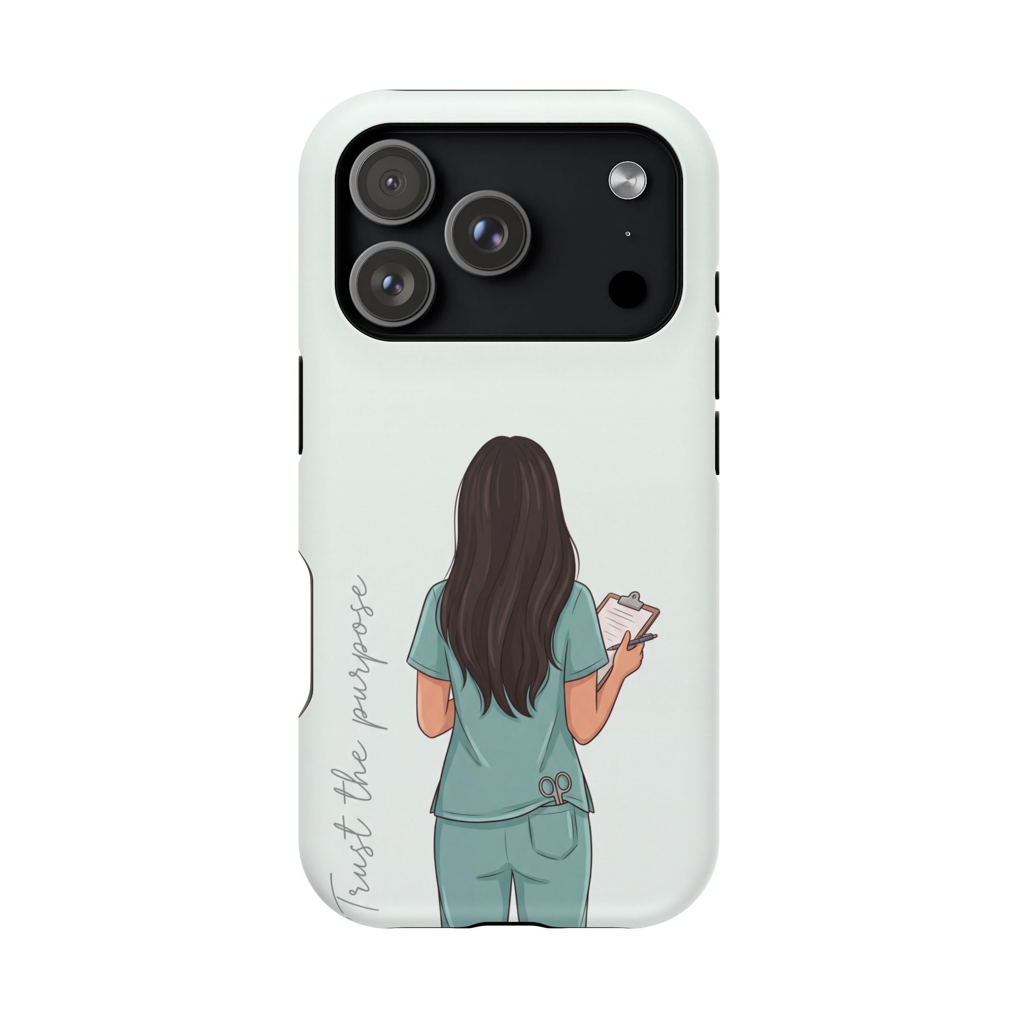 Nurse Illustration Phone Case — Impact-Resistant Wireless Charging Cover