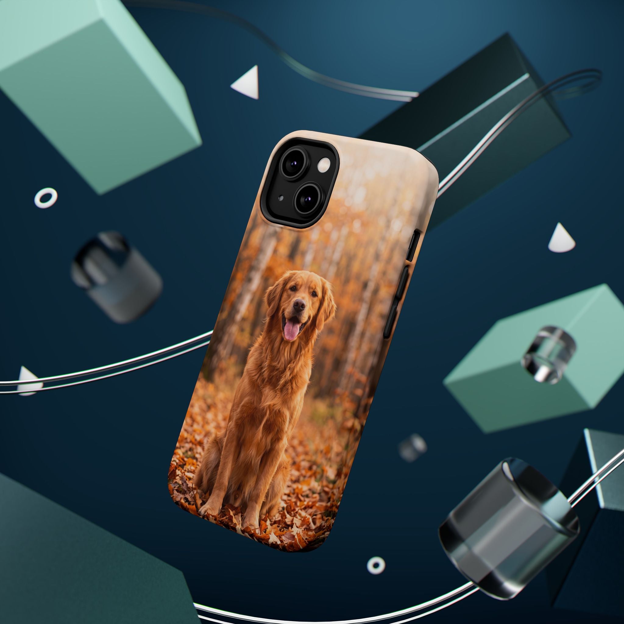 Autumn Golden Retriever Phone Case — Impact-Resistant Wireless Charging Cover
