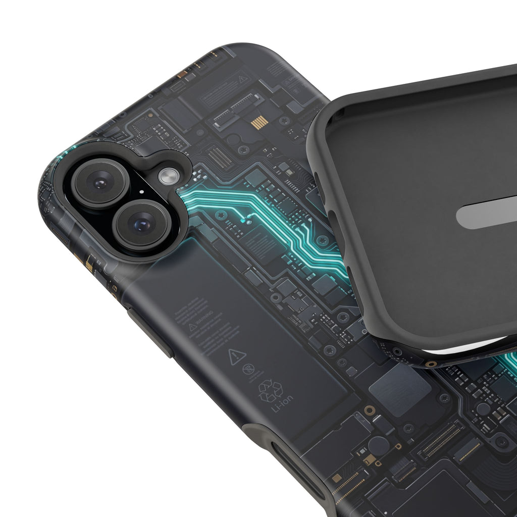 Cyan Bolt Electrician Phone Case — Electric Circuit Wireless Charging Cover