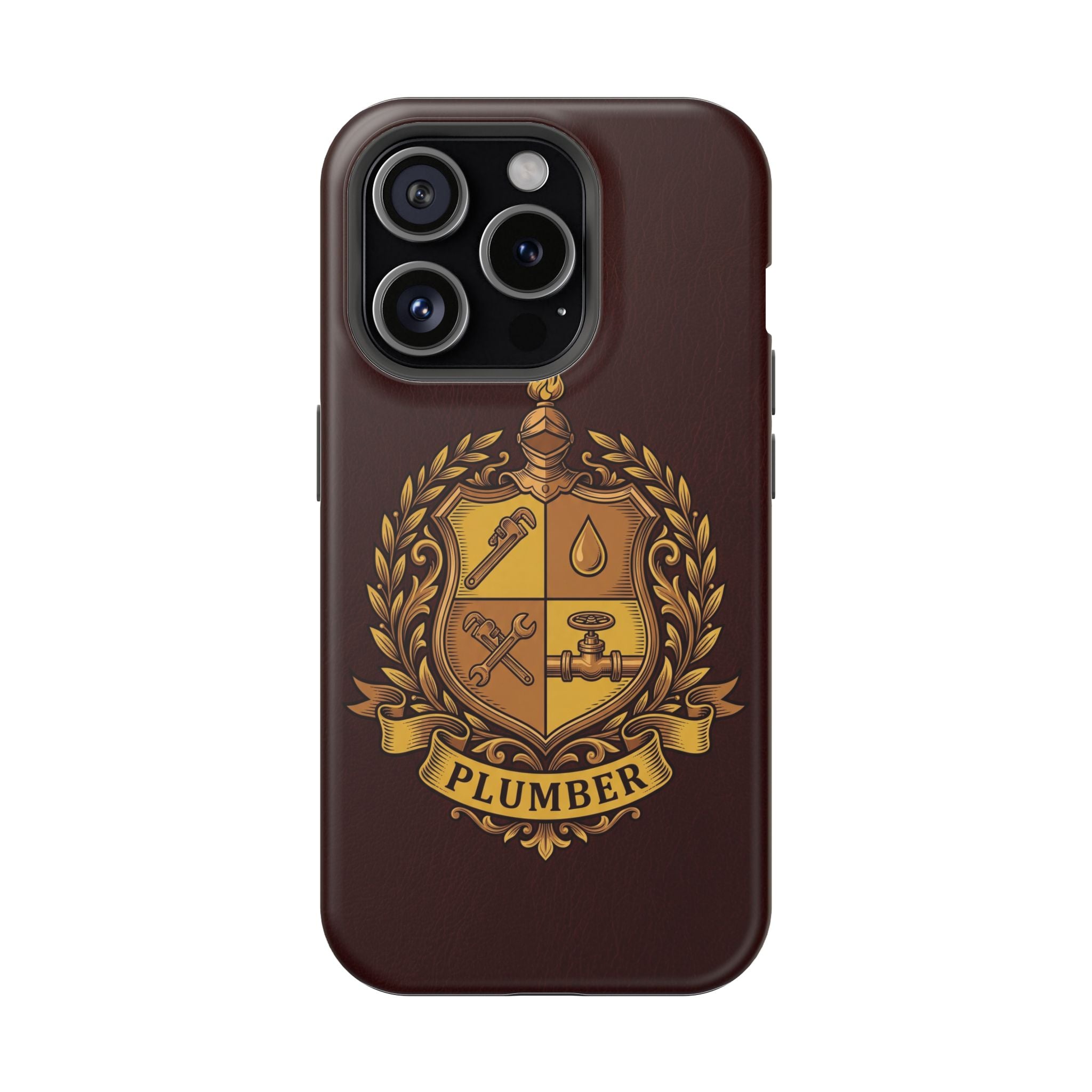 Plumber Crest Phone Case — Heraldic Shield Wireless Charging Cover