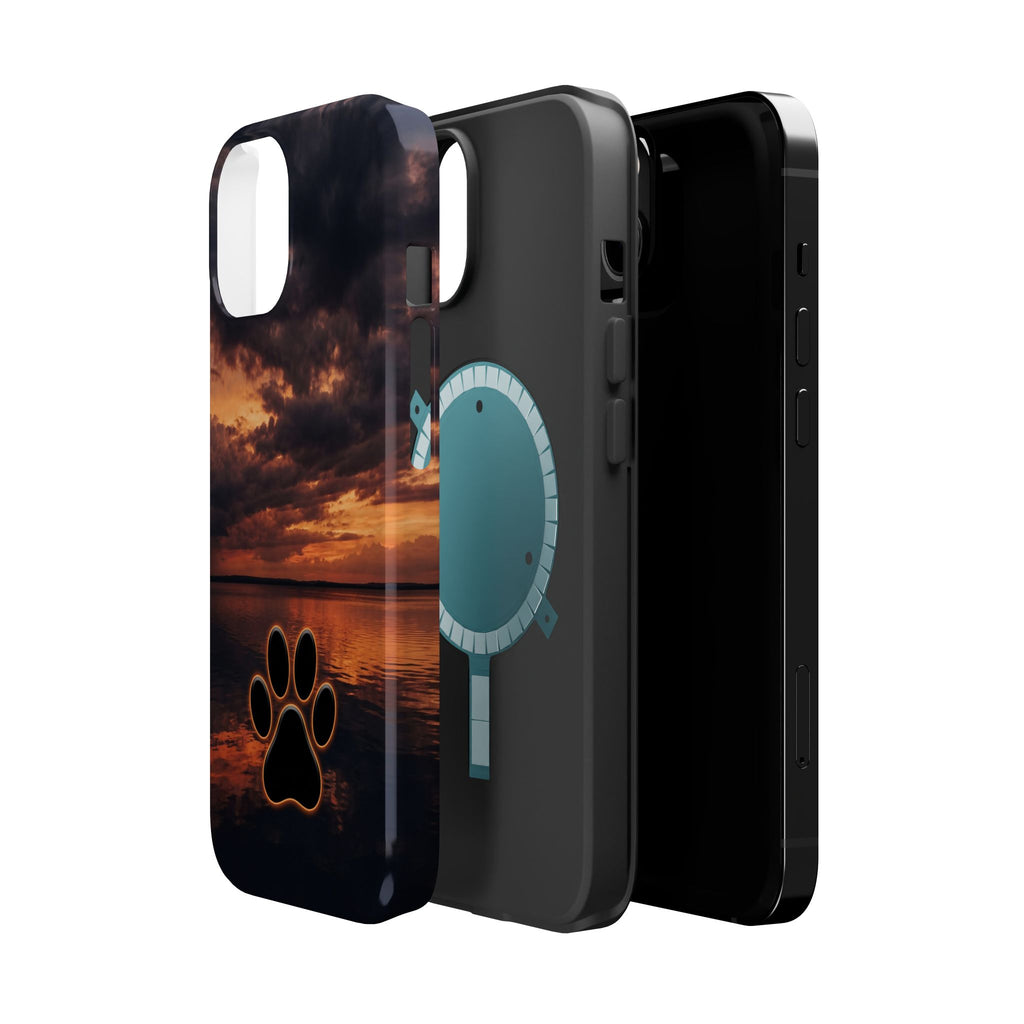 Paw Sunset Magnetic Impact-Resistant Phone Case for iPhone and Samsung Galaxy series