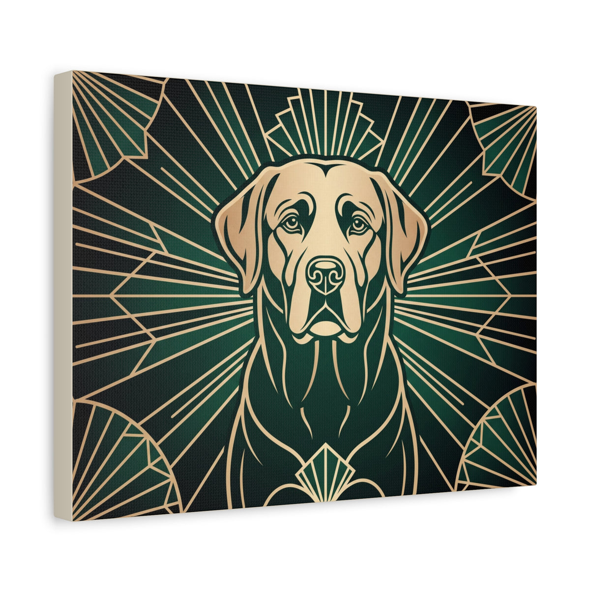 Labrador Canvas | Art Deco Fan Line Art Wall Art