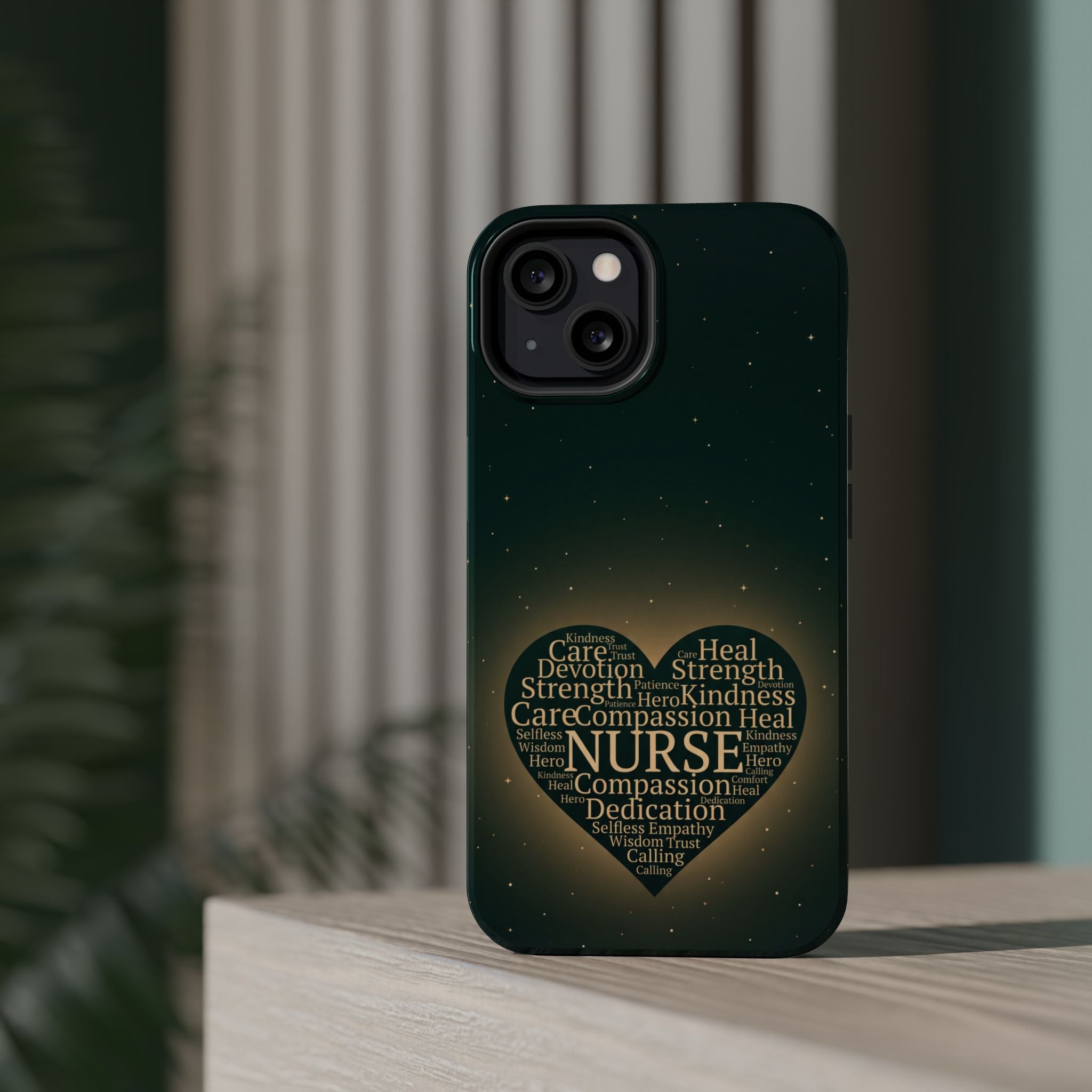 Nurse Heart Word and Art Phone Case — Impact-Resistant Wireless Charging Cover