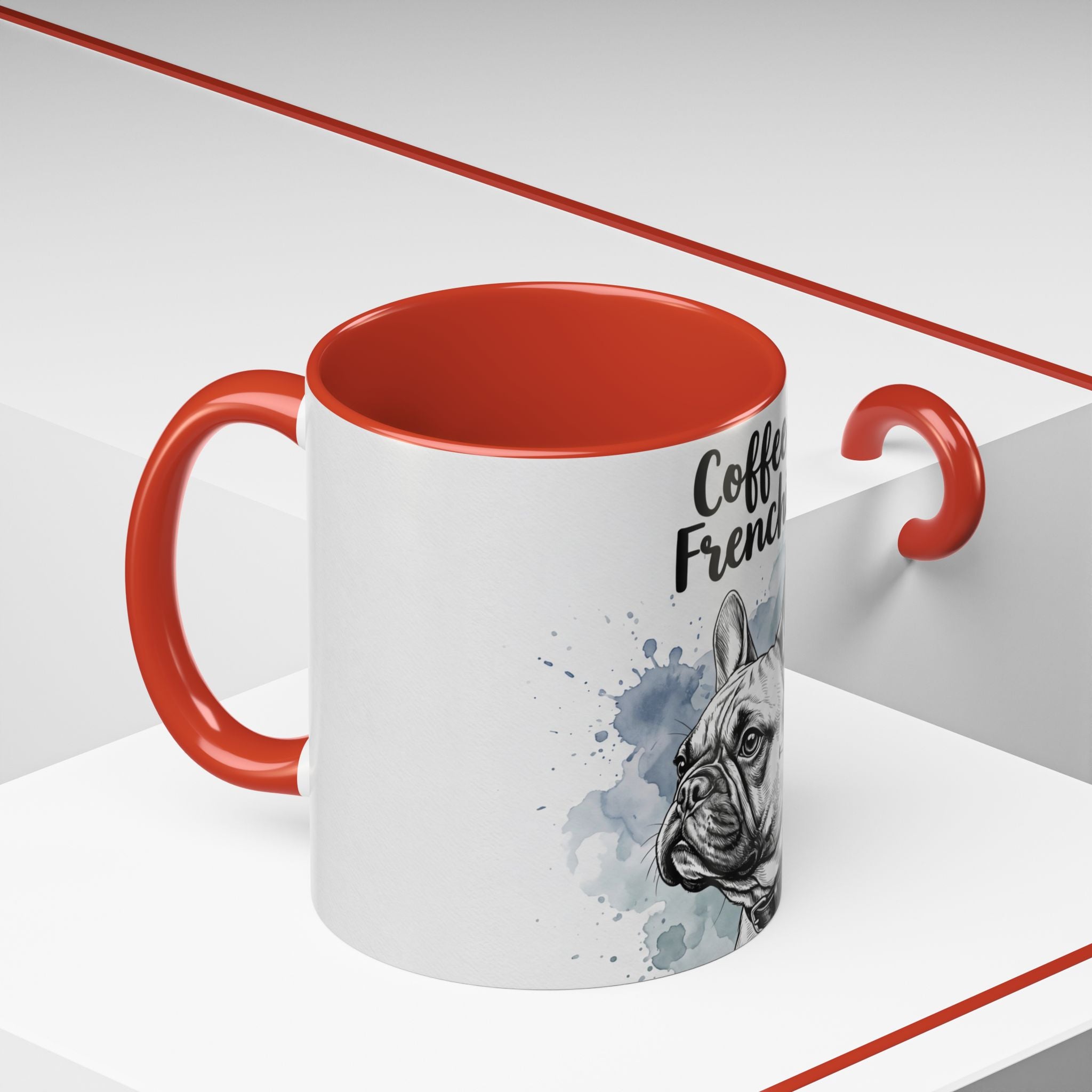 Coffee & Frenchies Mug | French Bulldog Lover Gift | Watercolor Dog Mug