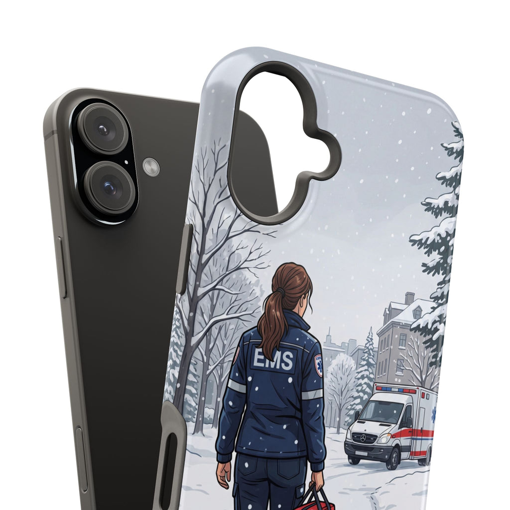 Paramedic/EMT Winter Phone Case — Magnetic Wireless Charging Cover