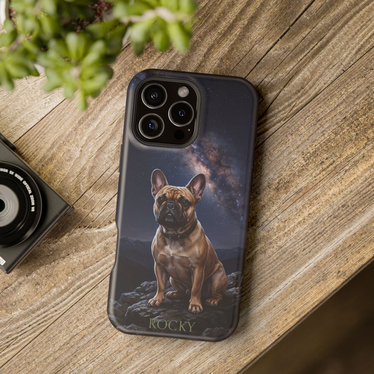 Personalized French Bulldog Starry Night Sky Phone Case — Wireless Charging Cover