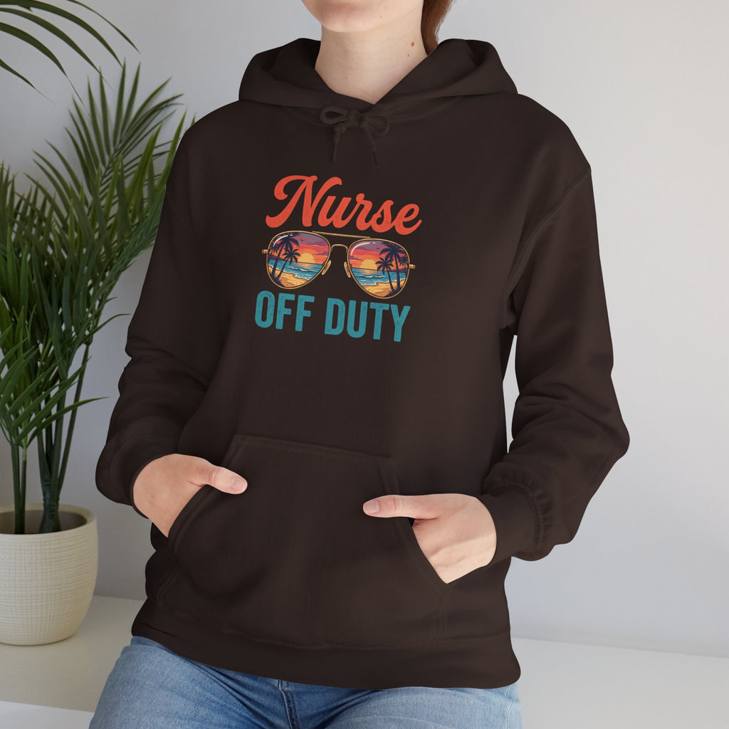 Nurse Off Duty Hoodie — Beach Vacation Nurse Graphic Pullover