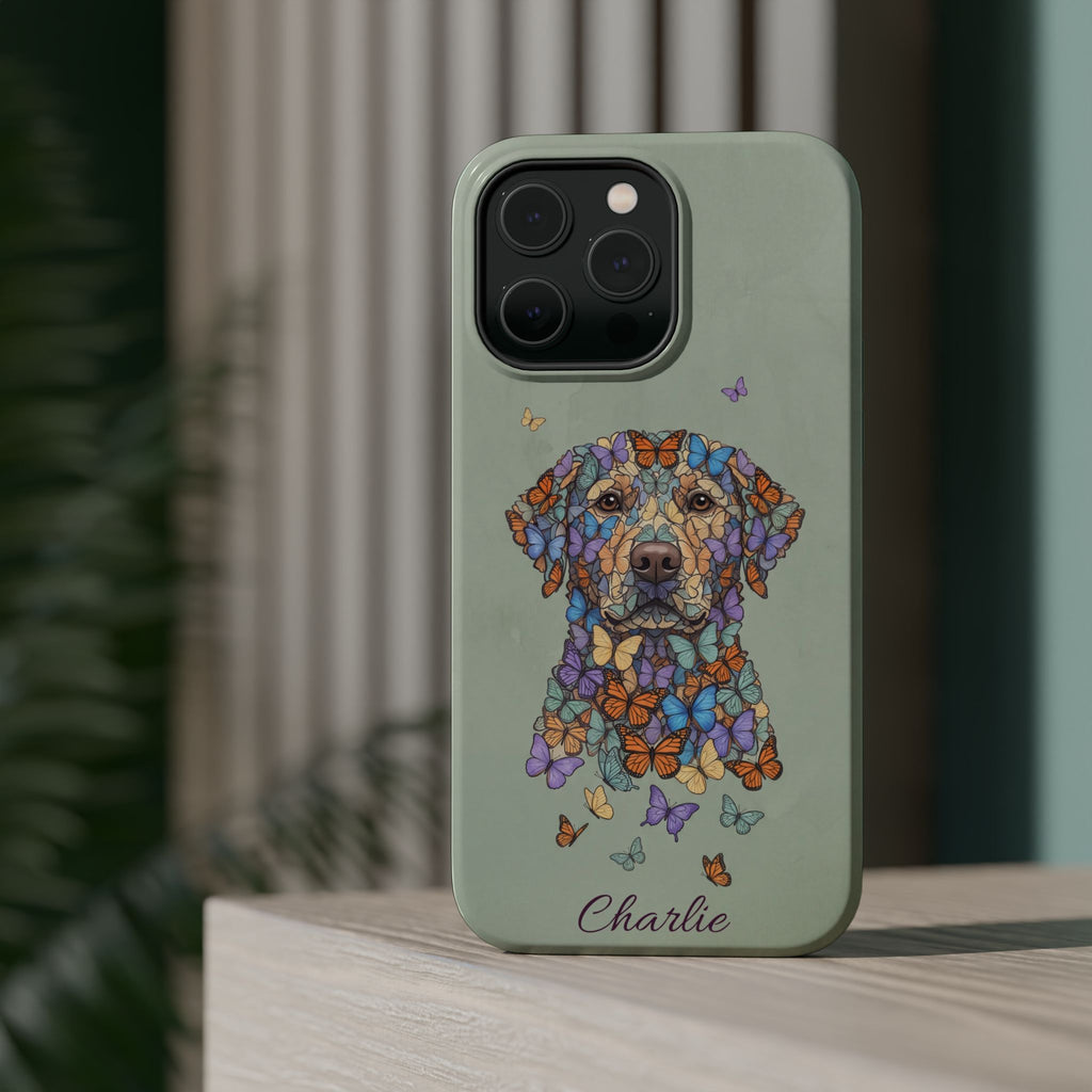 Personalized Butterfly Labrador Phone Case — Tough Magnetic Case with Wireless Charging