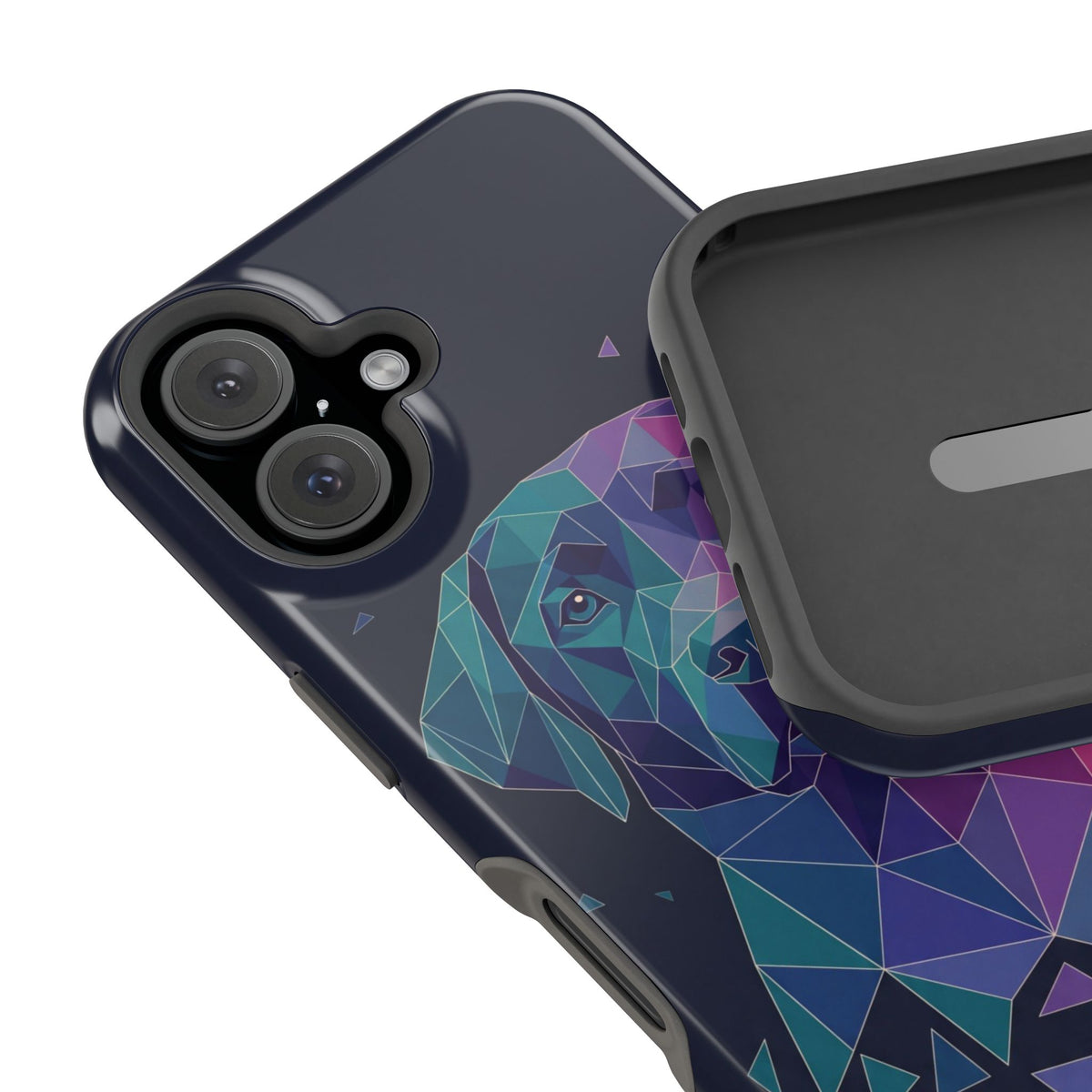 Geometric Labrador Phone Case — Tough Magnetic Case with Wireless Charging
