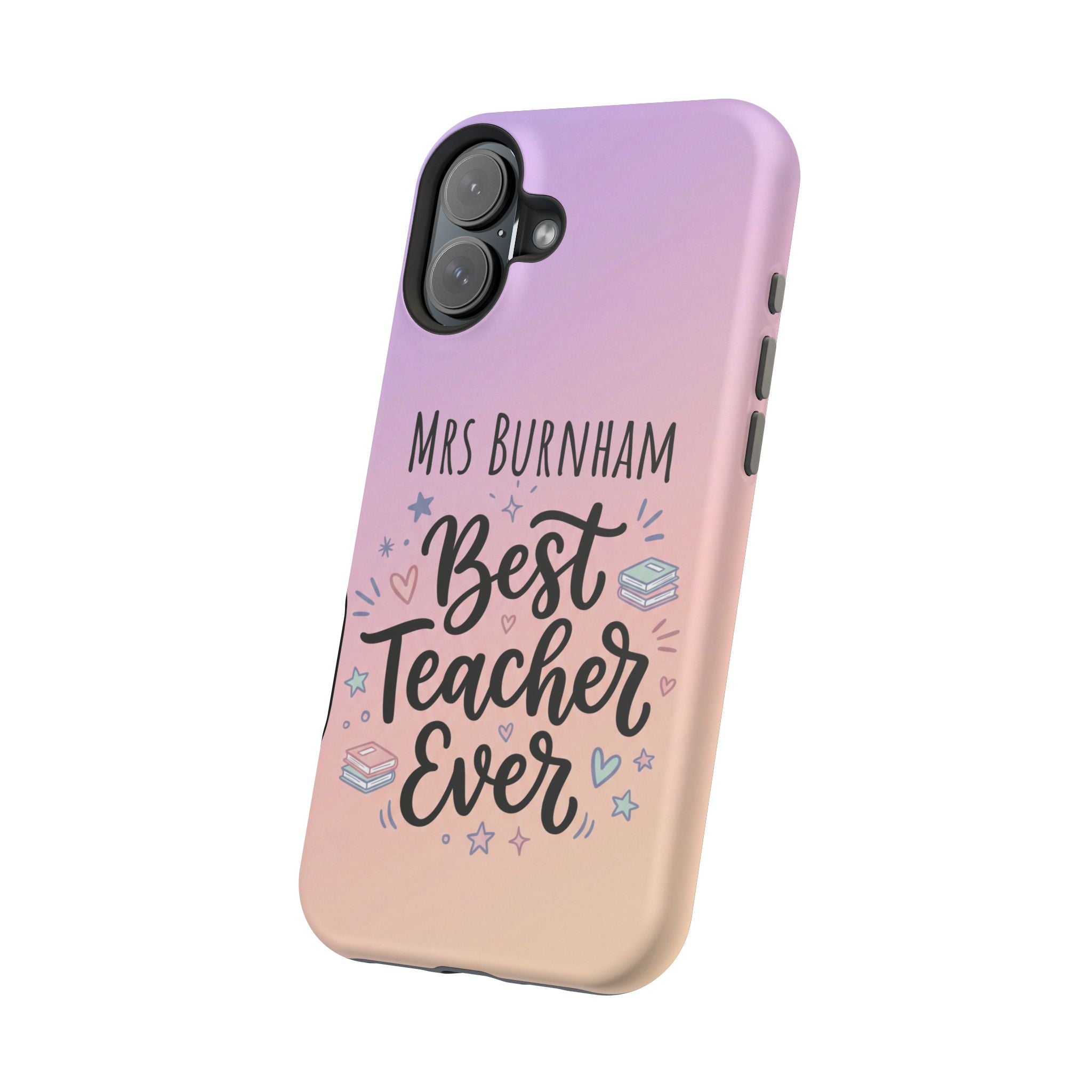 Best Teacher Ever Personalized Phone Case — Wireless Charging Cover