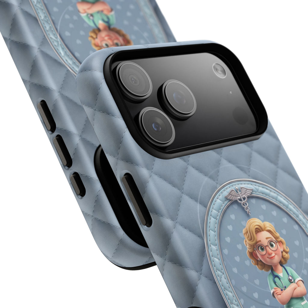 Personalized Nurse Phone Case | Quilted Badge Design, Custom Name iPhone Case