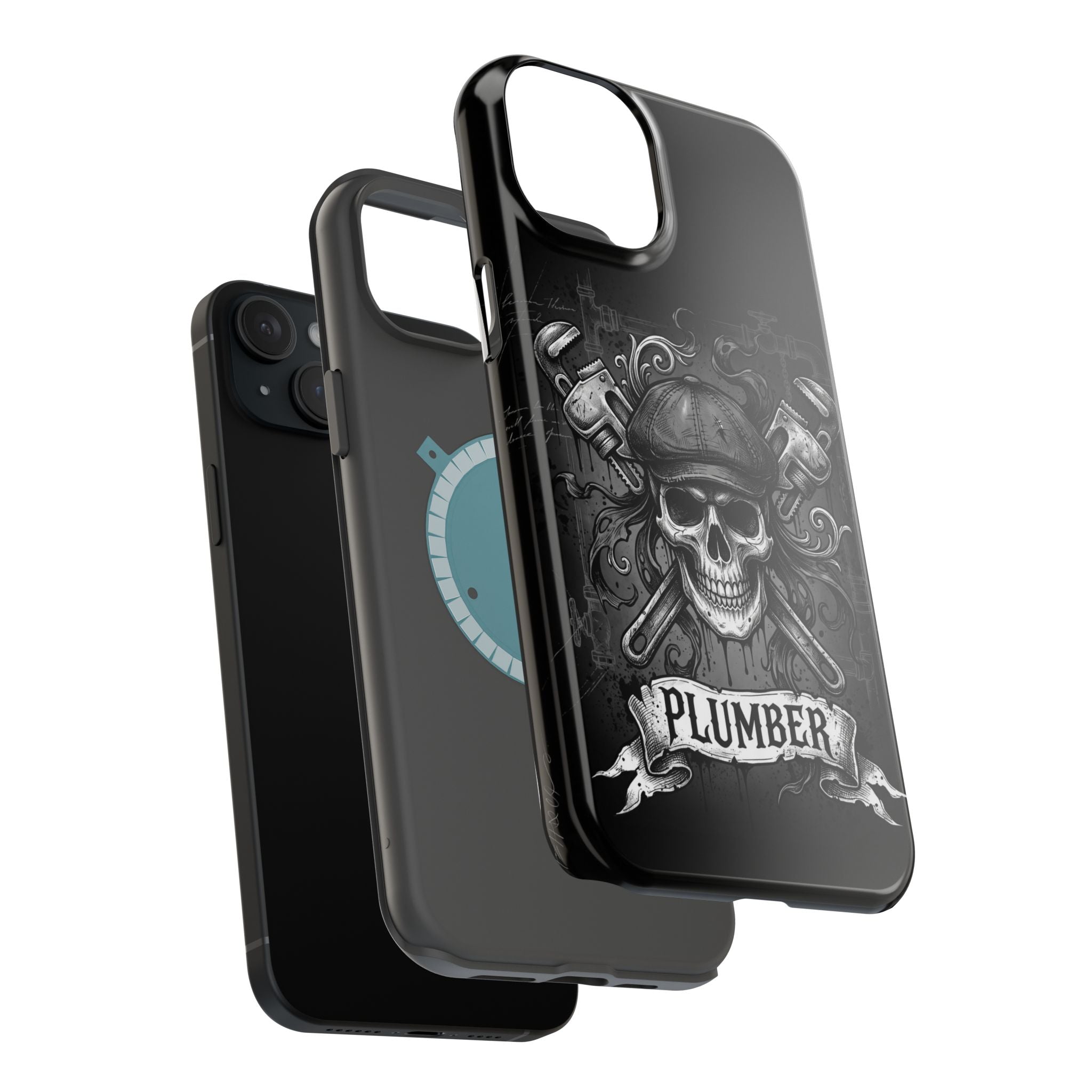 Skull & Wrenches Plumber Phone Case — Wireless Charging Cover