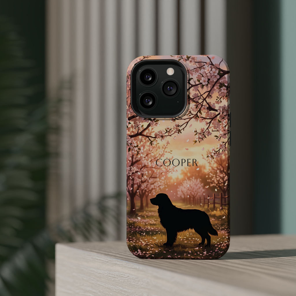 Personalized Golden Retriever Autumn Forest Phone Case — Wireless Charging Cover