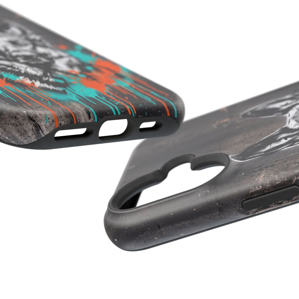 German Shepherd Phone Case | Graffiti Street Art — Tough Magnetic Case with Wireless Charging