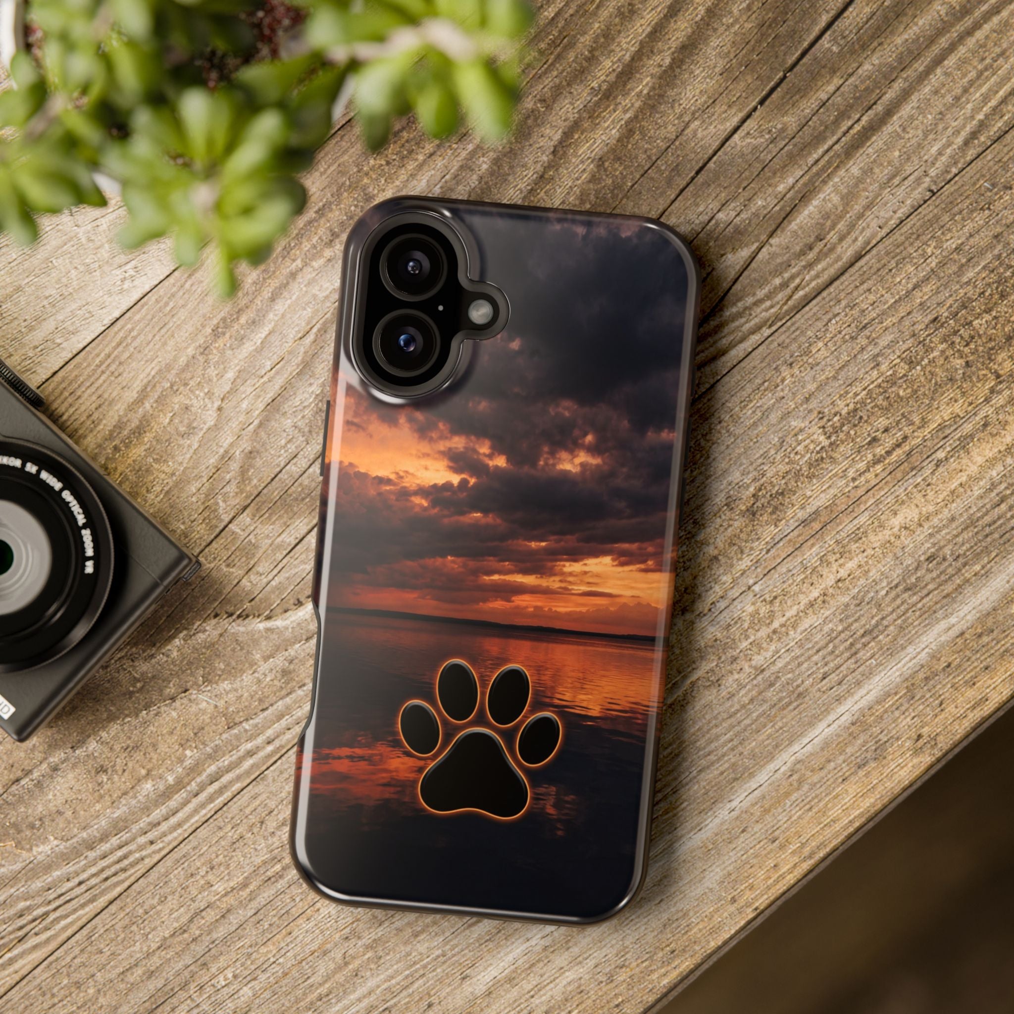 Paw Sunset Magnetic Impact-Resistant Phone Case for iPhone and Samsung Galaxy series