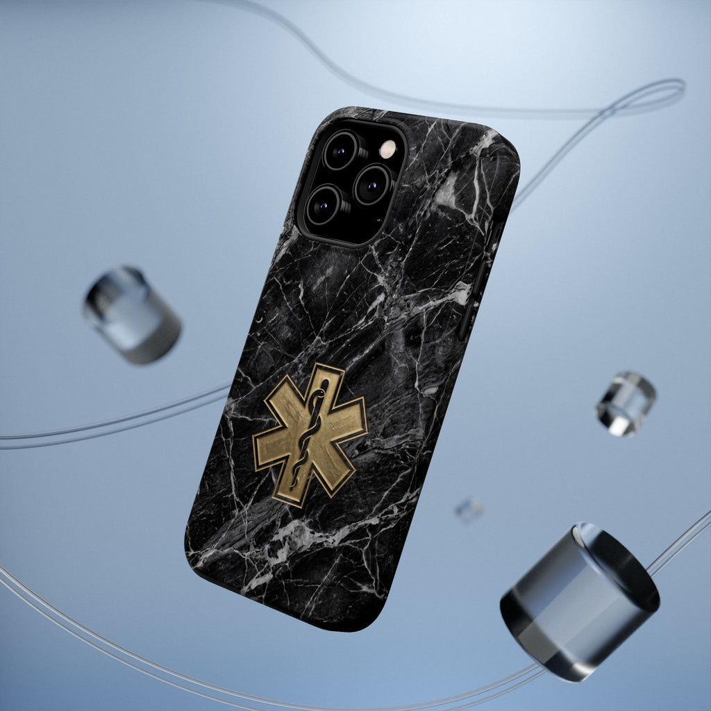 Paramedic/EMT Marble Phone Case — Magnetic Wireless Charging Cover
