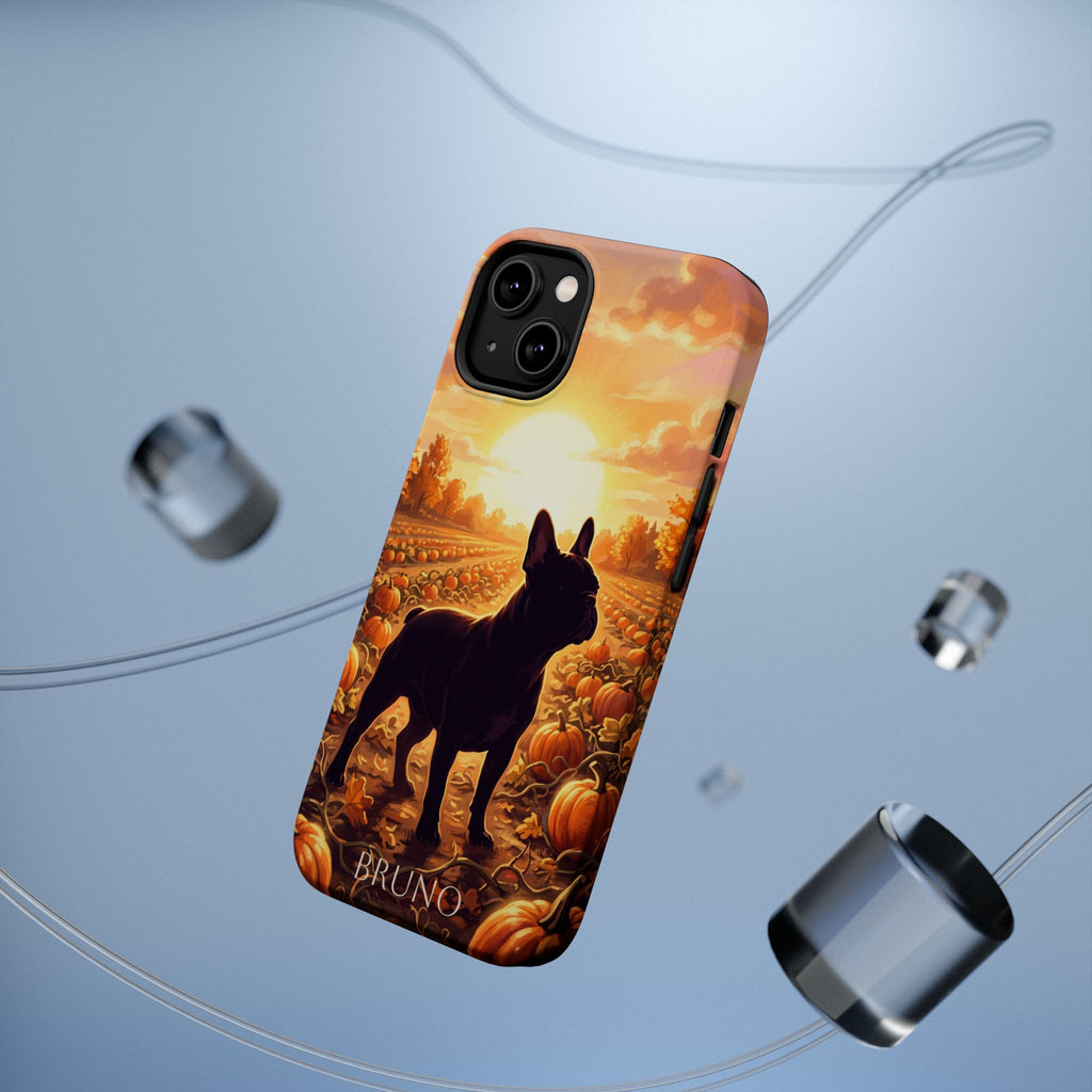 Personalized French Bulldog Pumpkin Patch Phone Case — Wireless Charging Cover