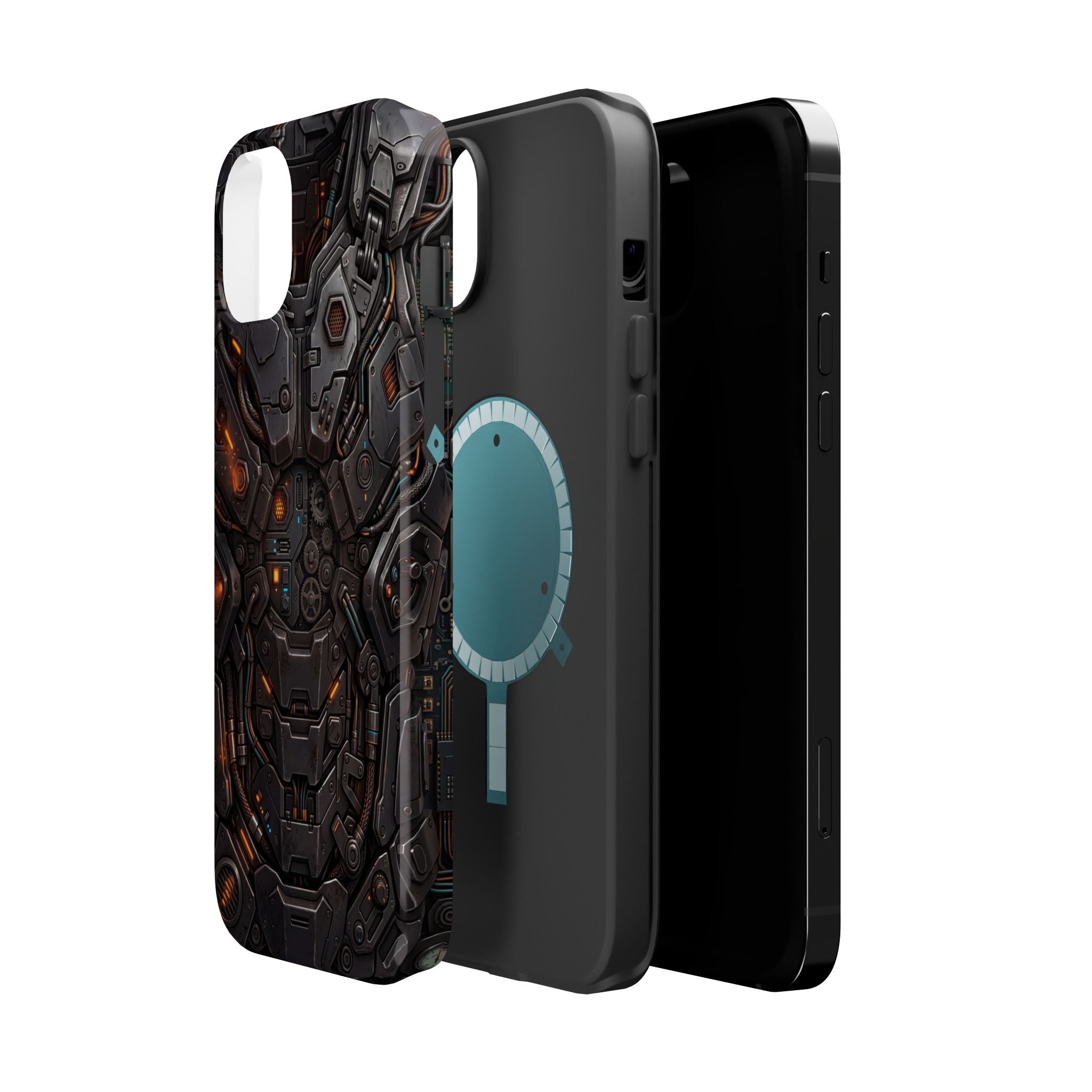Mech Armor Phone Case — Industrial Circuit Wireless Charging Cover