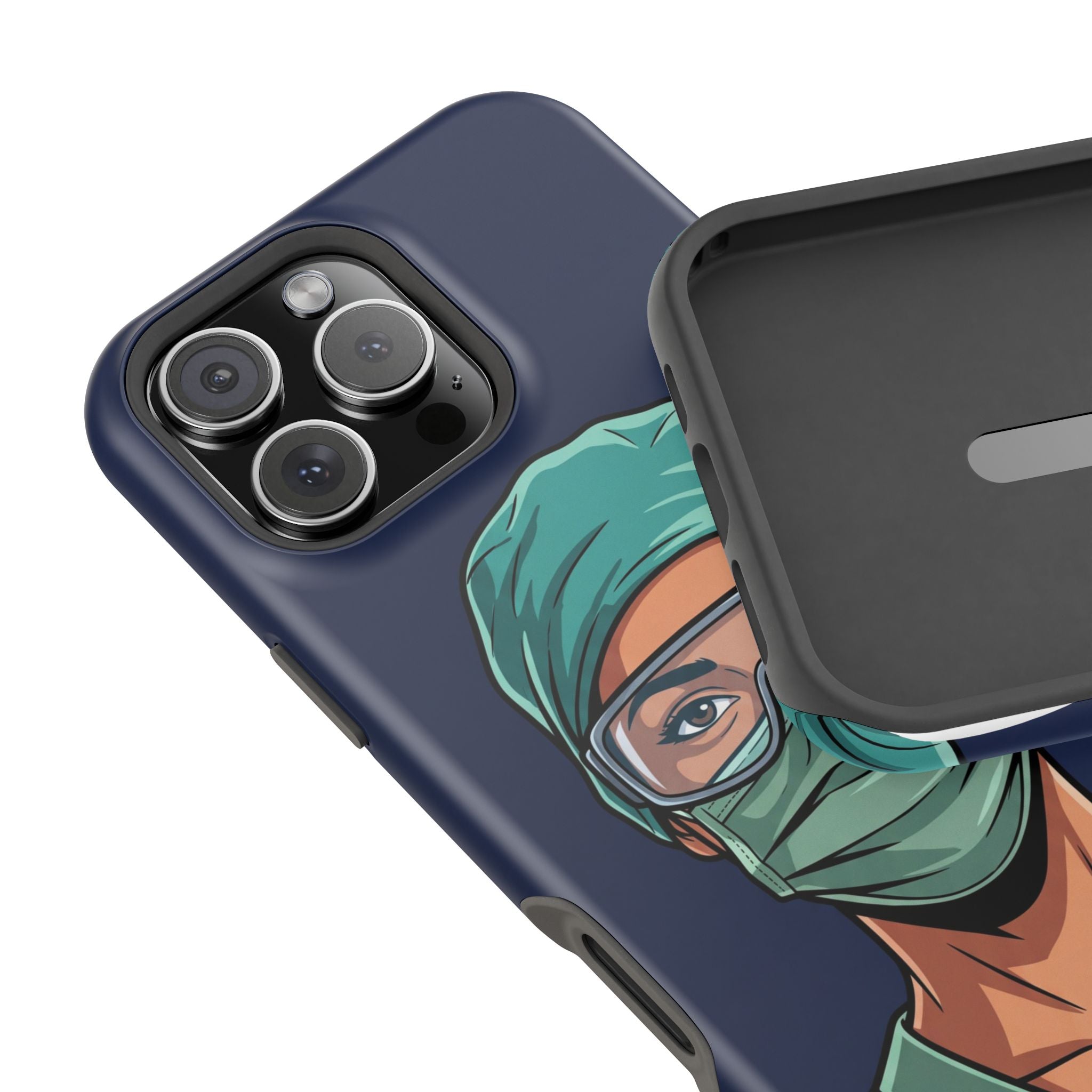 Bold Nurse Portrait Phone Case — Magnetic Wireless Charging Cover