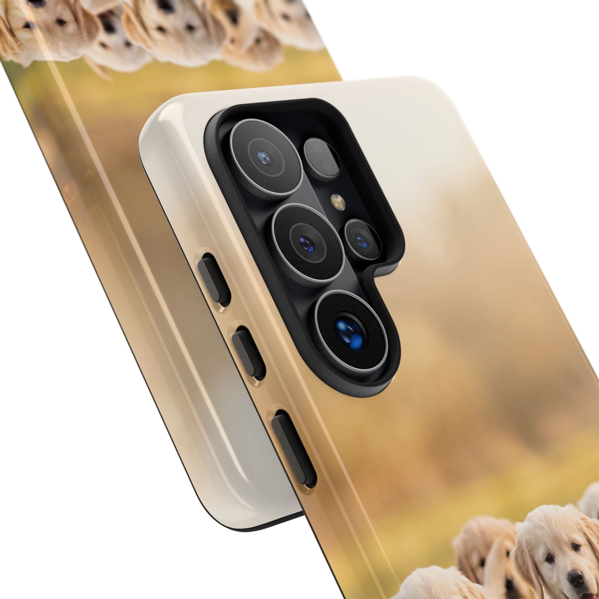 Golden Retriever Puppies Phone Case | Playful Puppy Pack Running in Grass | iPhone & Samsung