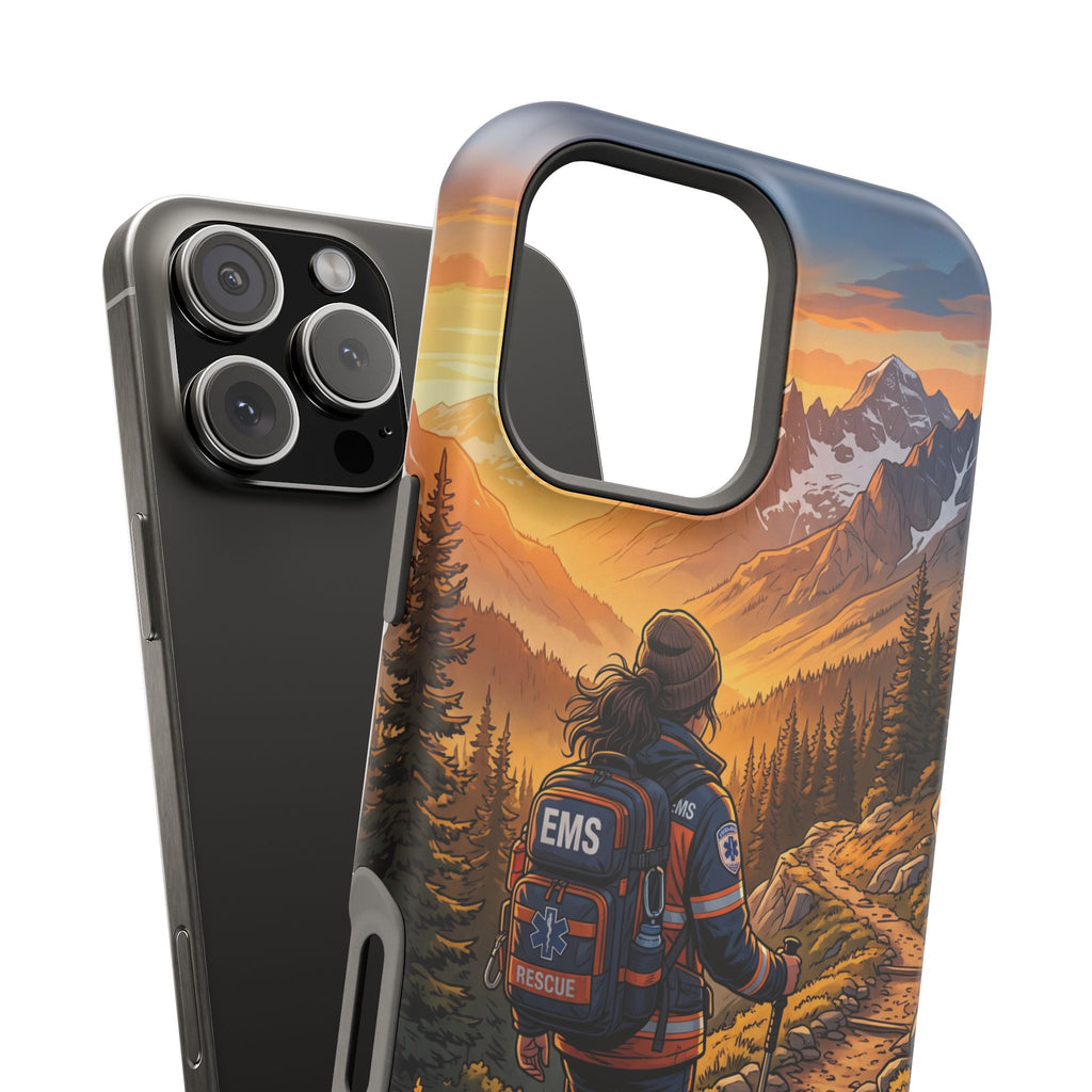 Paramedic/EMT Mountain Phone Case — Magnetic Wireless Charging Cover