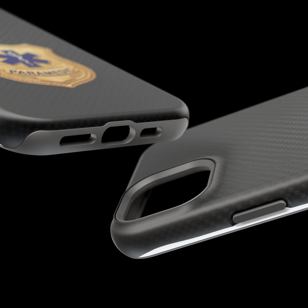 Gold Paramedic Badge Black Phone Case — Magnetic Wireless Charging Cover