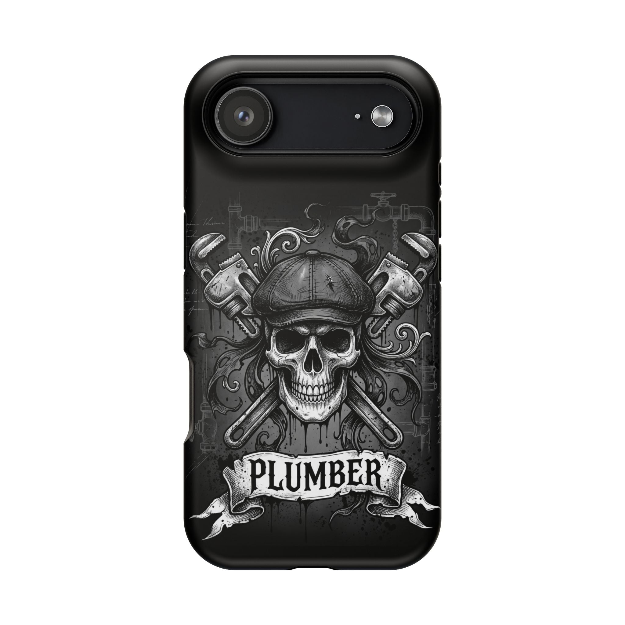 Skull & Wrenches Plumber Phone Case — Wireless Charging Cover